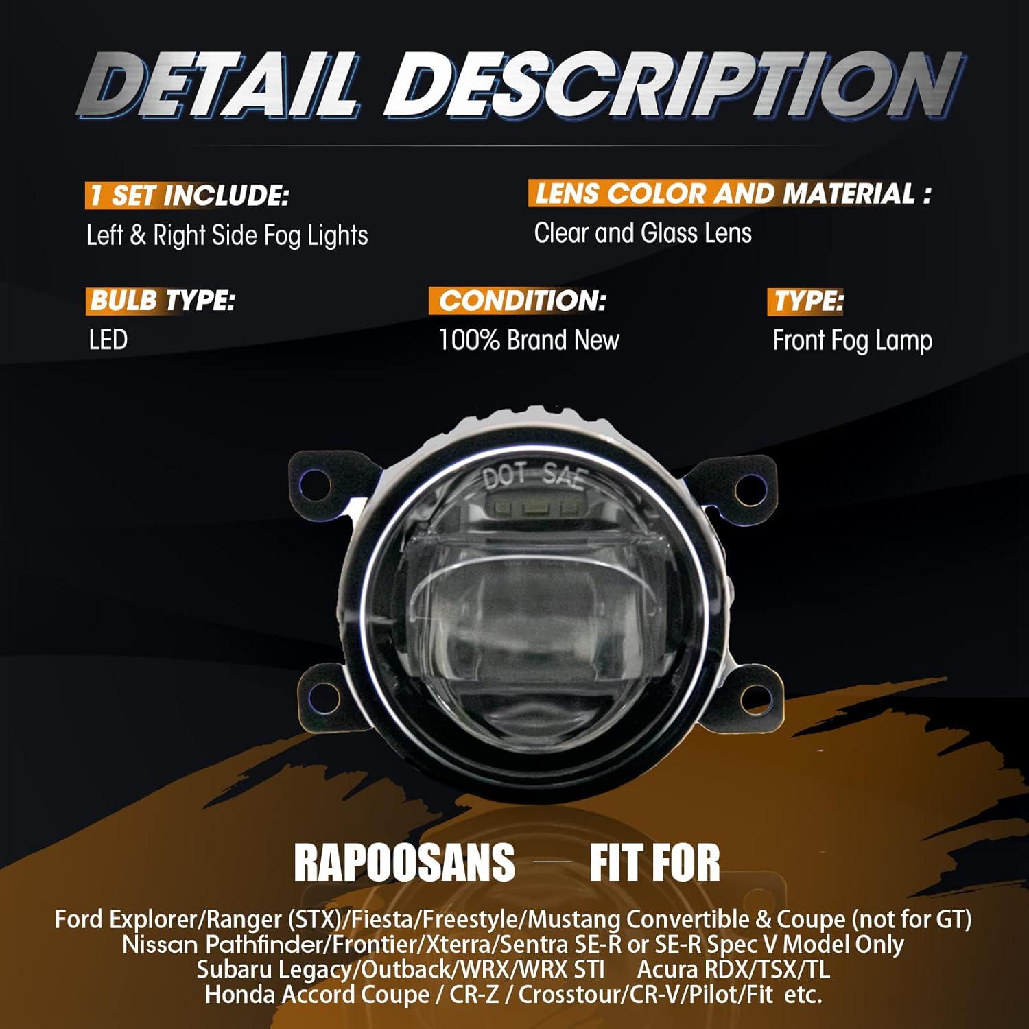 Kit de luces antiniebla LED RAPOOSANS para Xterra, Frontier, Sentra