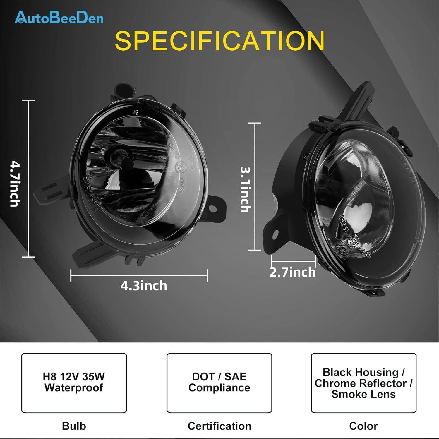 Luces de Niebla AutoBeeDen H8 Halógeno para BMW 2012-2014
