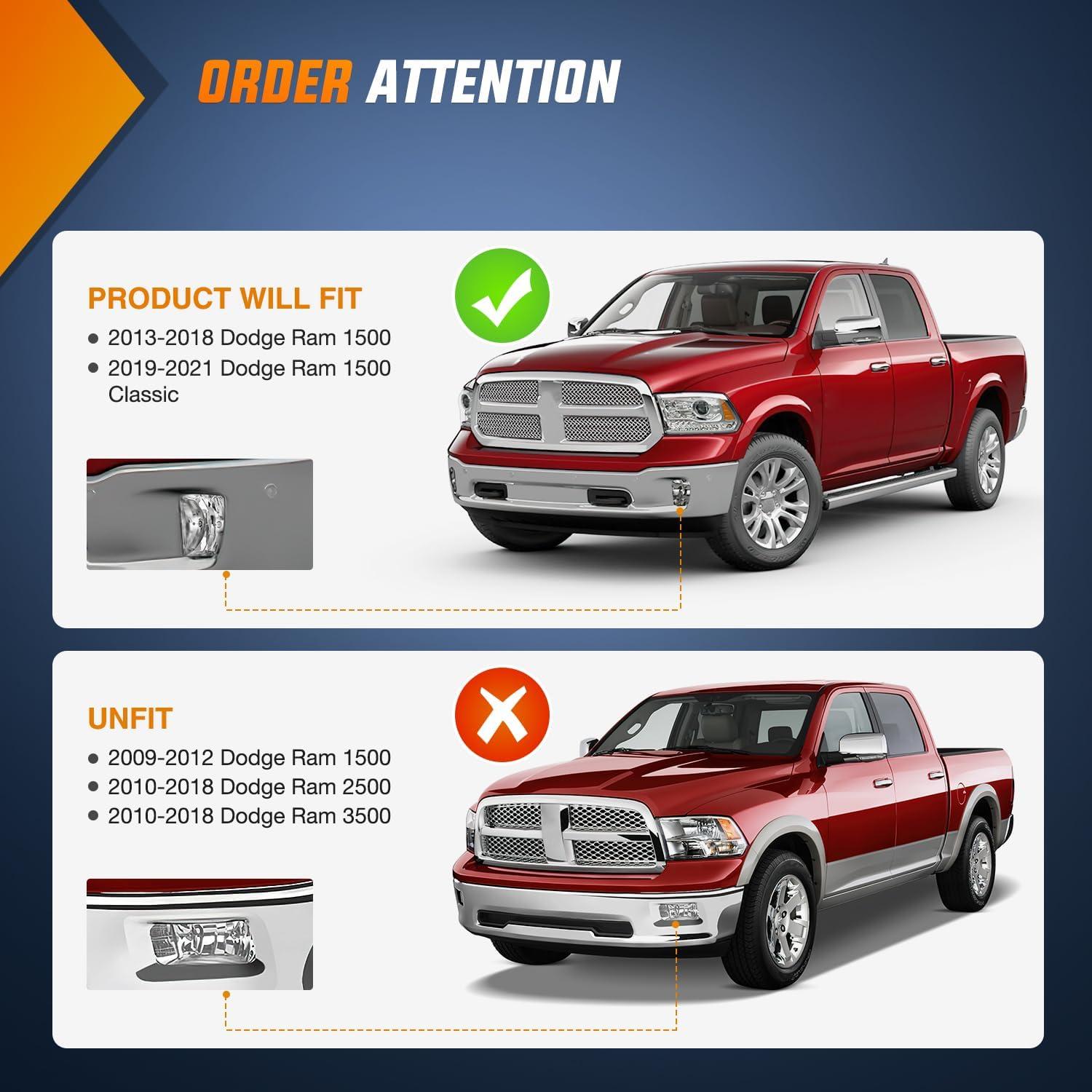 Luces Antiniebla Nilight para Dodge Ram 1500 2013-2021