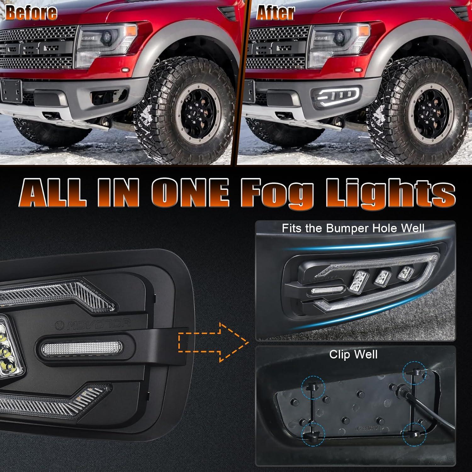 Luces de Niebla LED MOVOTOR para Ford Raptor 2010-2014