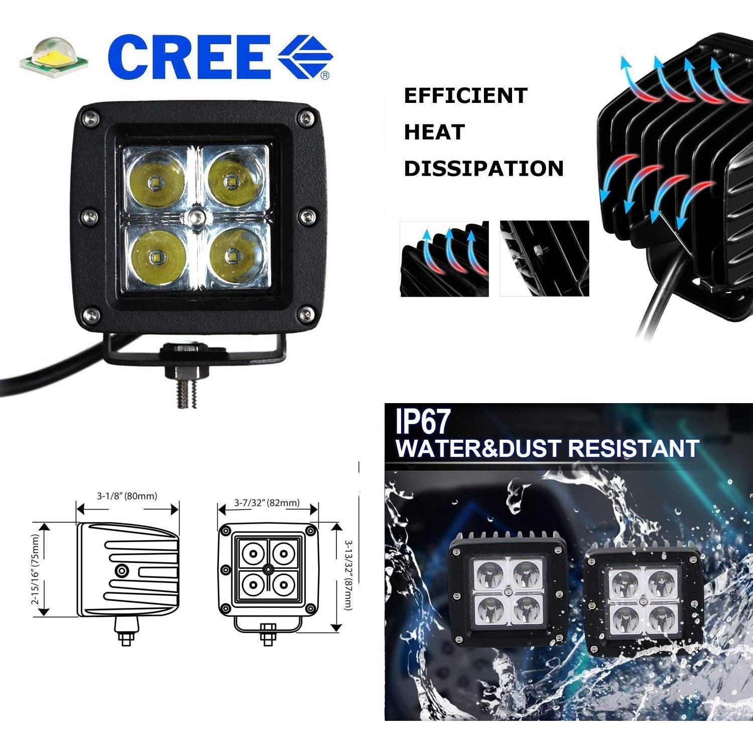 Kit de Luz Pod LED Niebla iJDMTOY 20W Blanco para Ford Raptor 2010-14