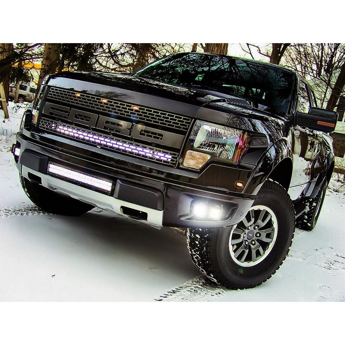 Kit de Luz Pod LED Niebla iJDMTOY 20W Blanco para Ford Raptor 2010-14