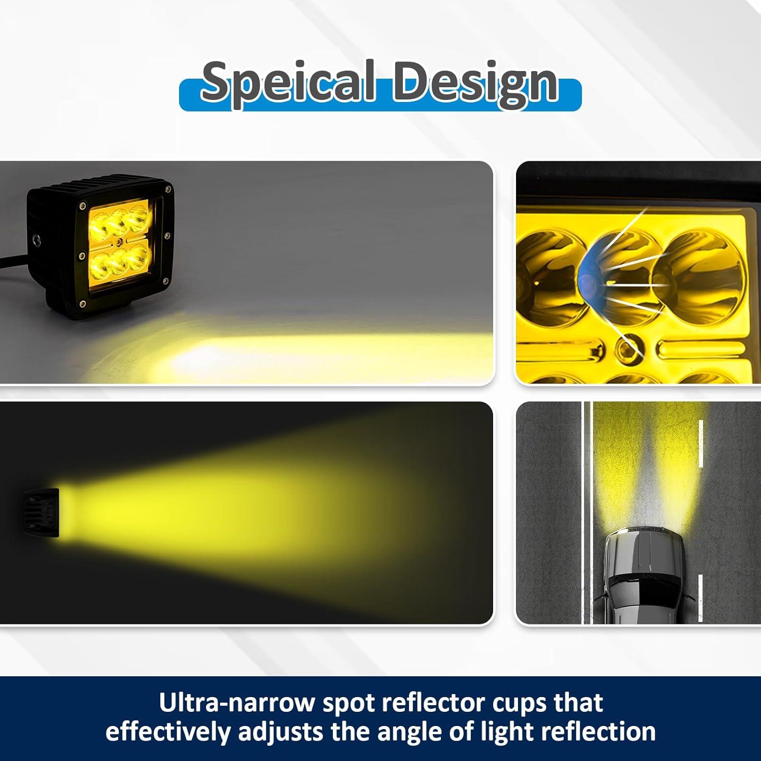 Cubo de Luz LED Ámbar Wsays 6x con Soporte para Ford F150 Raptor 2021-2024