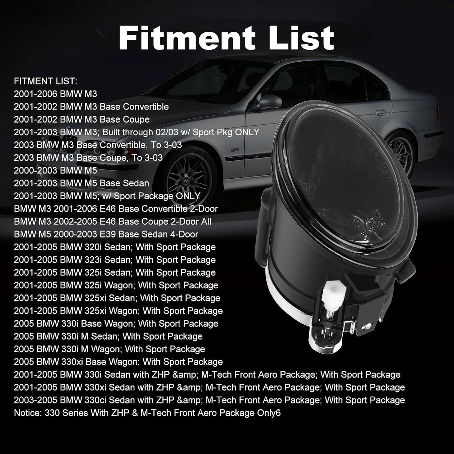 Luces Antiniebla TULALUX para BMW E46 E39 2000-2006 - Lente Ahumado