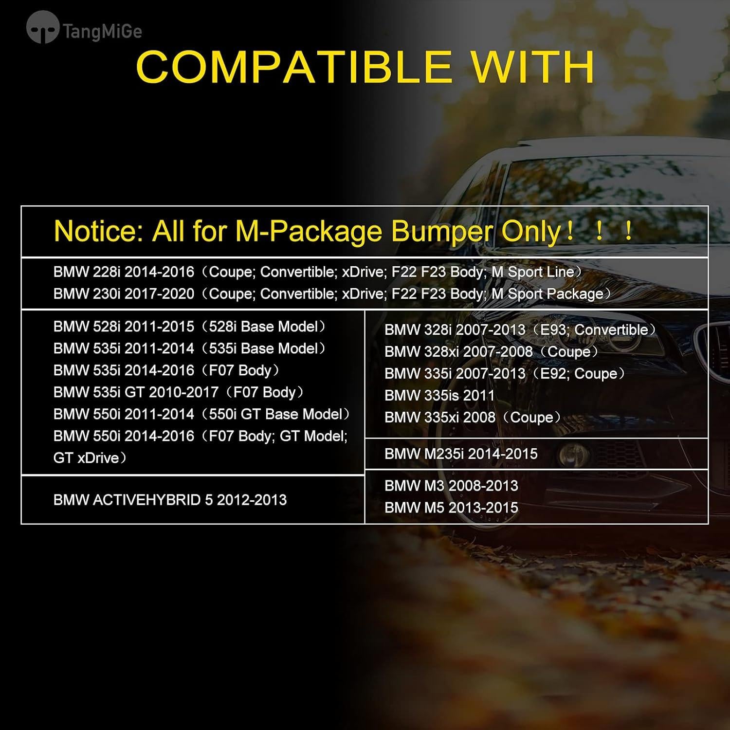 Luces Antiniebla TangMiGe H11 para BMW F22 F23 E92 E93 2007-2020