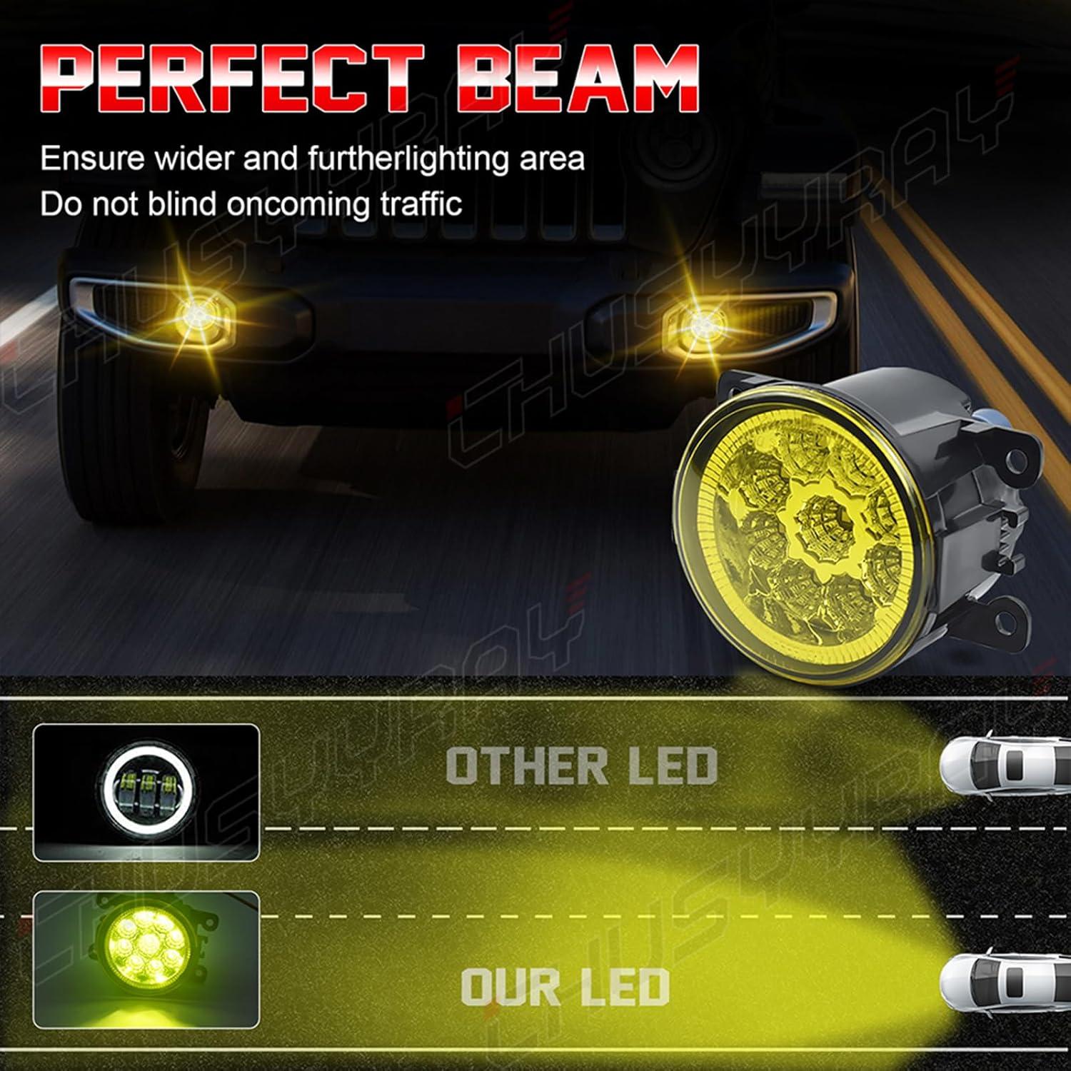 Luces Antiniebla LED Amarillas CHUSYYRAY para Mitsubishi Lancer 2015-2017