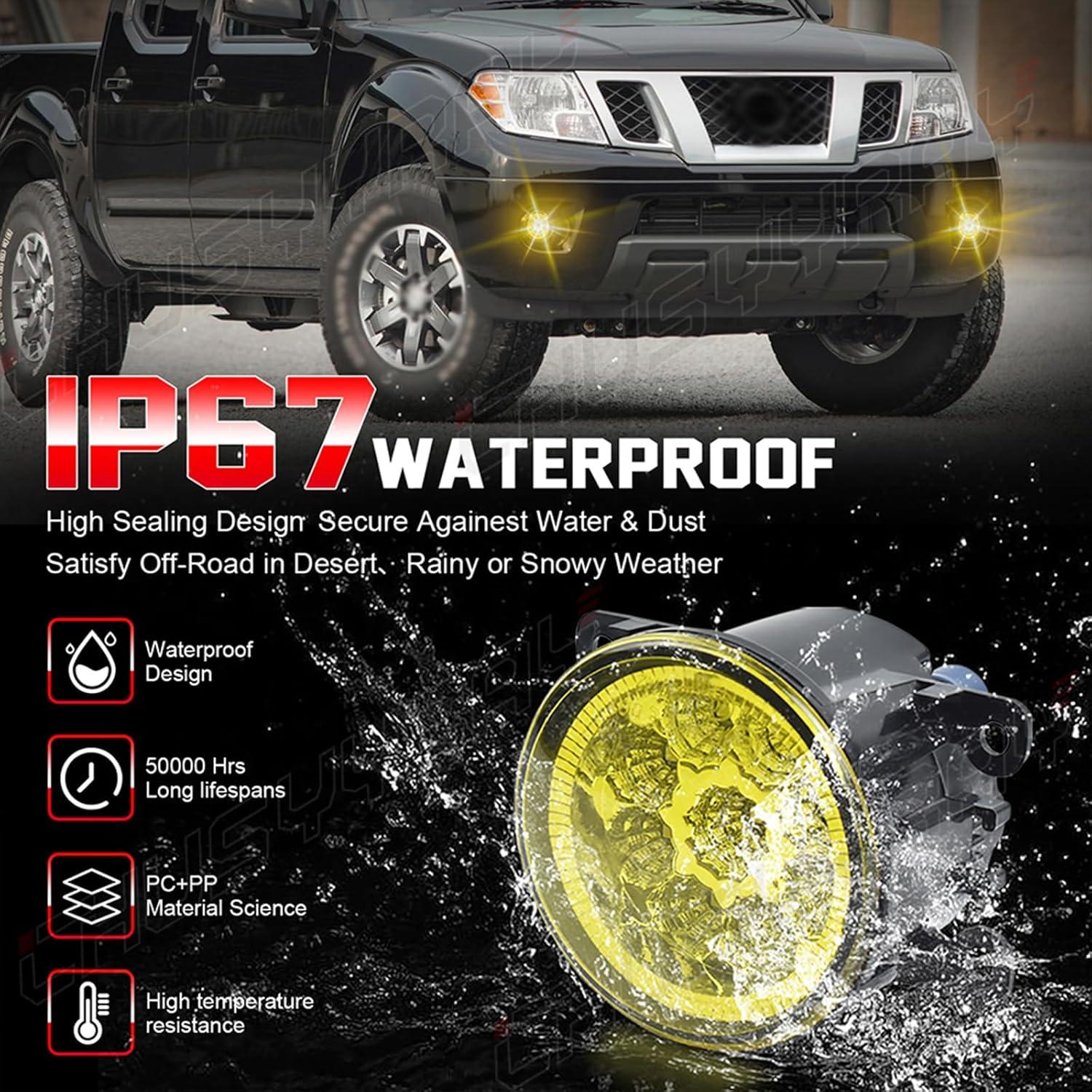 Luces Antiniebla LED Amarillas CHUSYYRAY para Mitsubishi Lancer 2015-2017