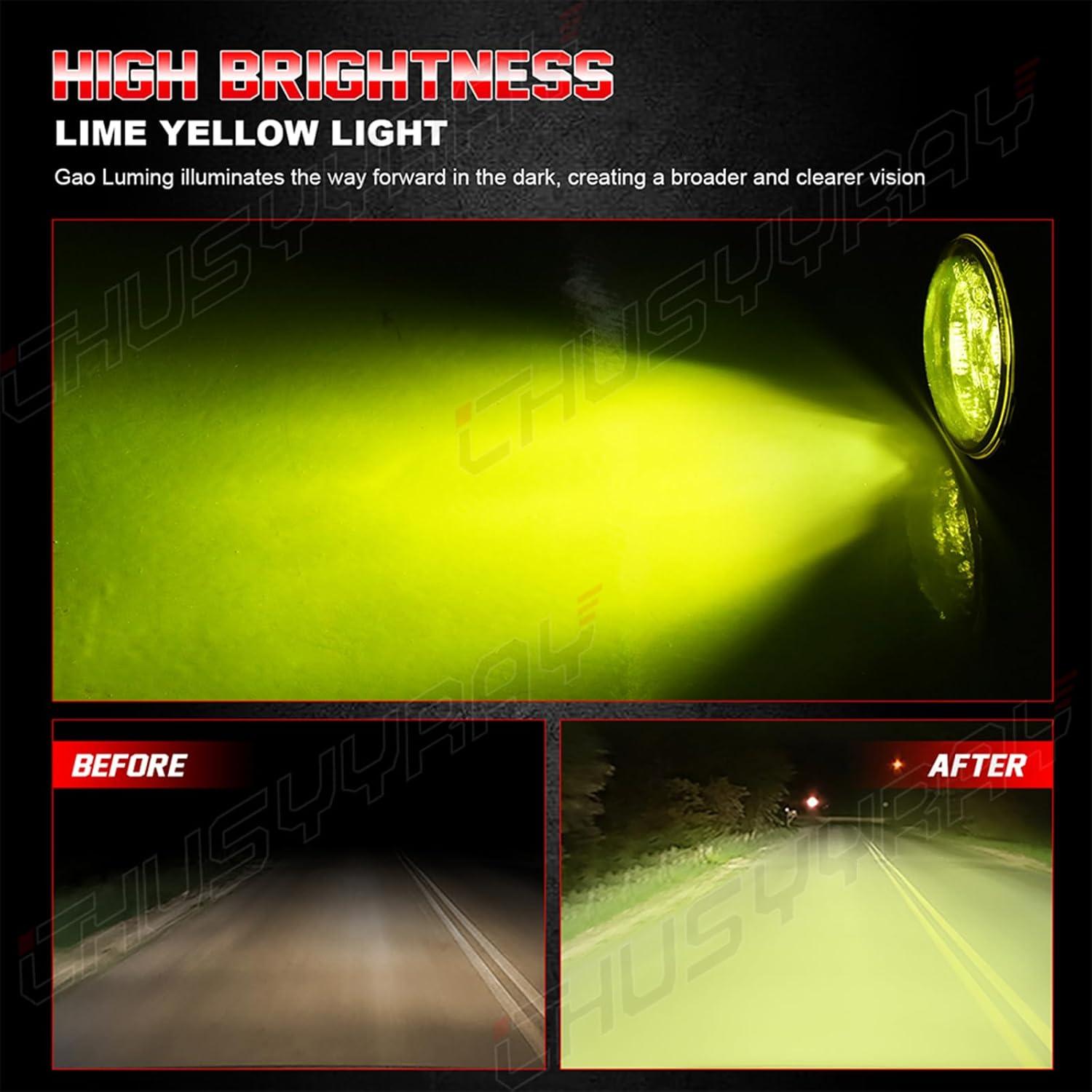 Luces Antiniebla LED Amarillas CHUSYYRAY para Mitsubishi Lancer 2015-2017