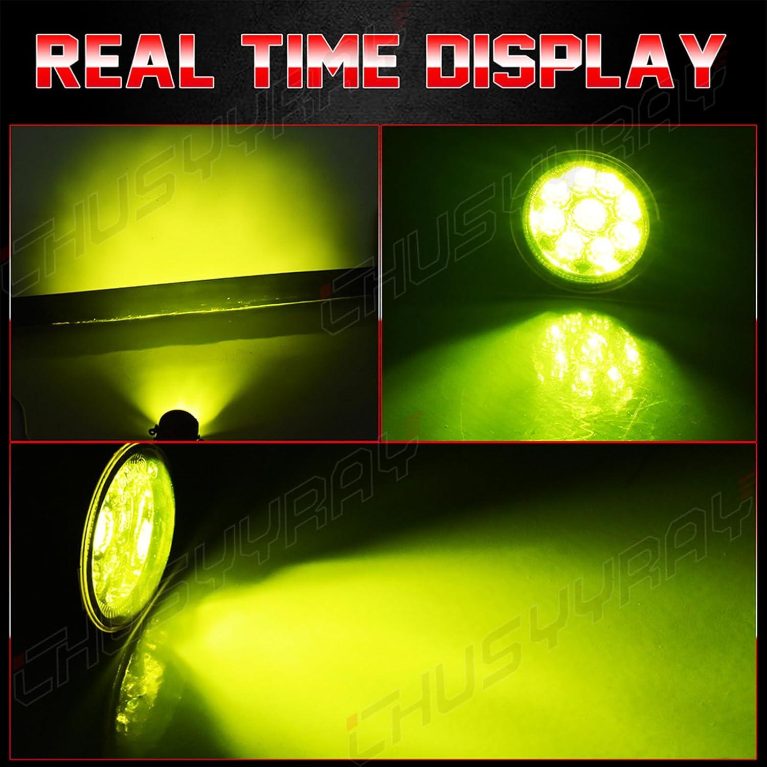 Luces Antiniebla LED Amarillas CHUSYYRAY para Mitsubishi Lancer 2015-2017