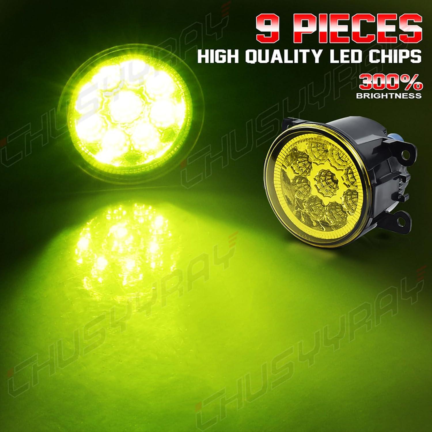 Luces Antiniebla LED Amarillas CHUSYYRAY para Mitsubishi Lancer 2015-2017