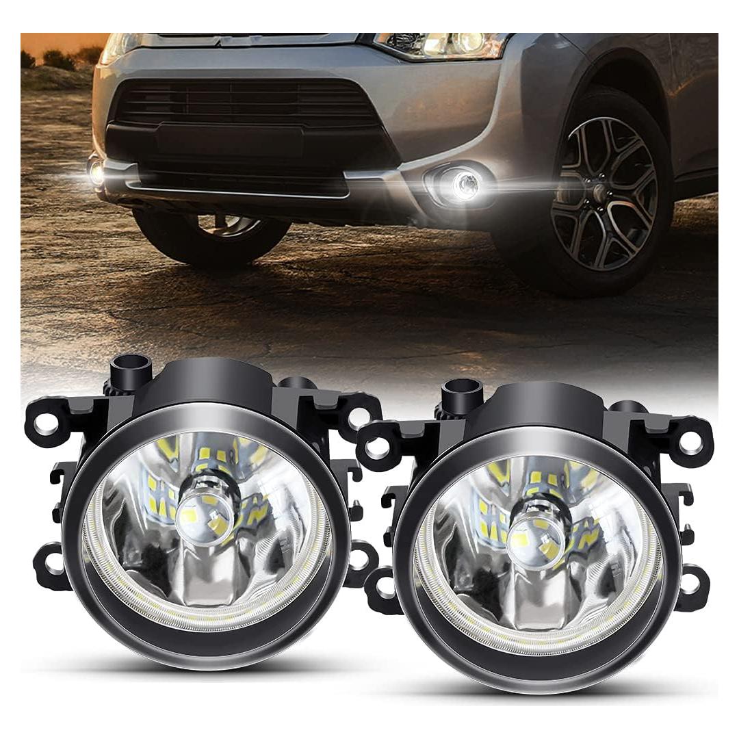 Luces de Niebla Cawanerl con Anillo Halo para Mitsubishi/Subaru