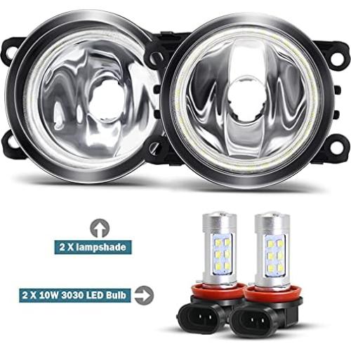 Luces de Niebla Cawanerl con Anillo Halo para Mitsubishi/Subaru