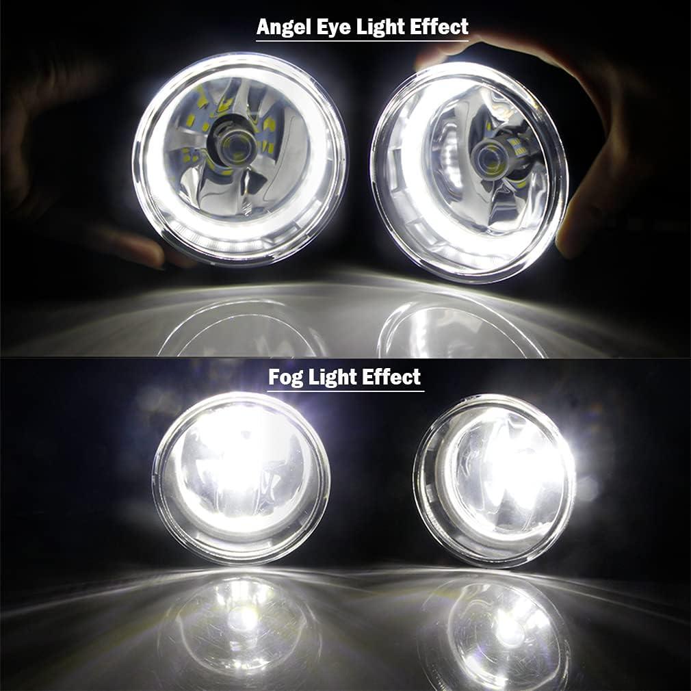 Luces de Niebla Cawanerl con Anillo Halo para Mitsubishi/Subaru