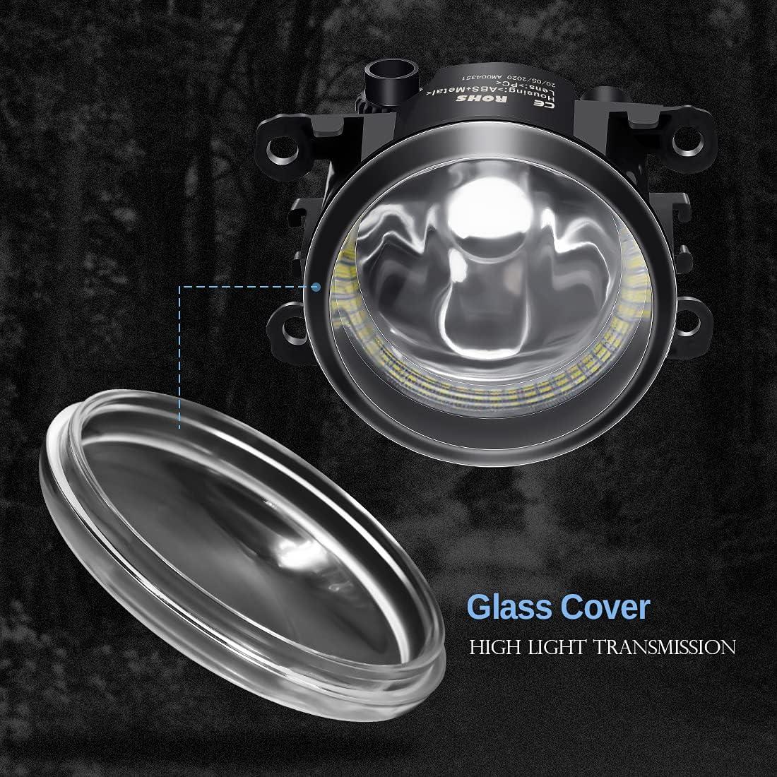 Luces de Niebla Cawanerl con Anillo Halo para Mitsubishi/Subaru