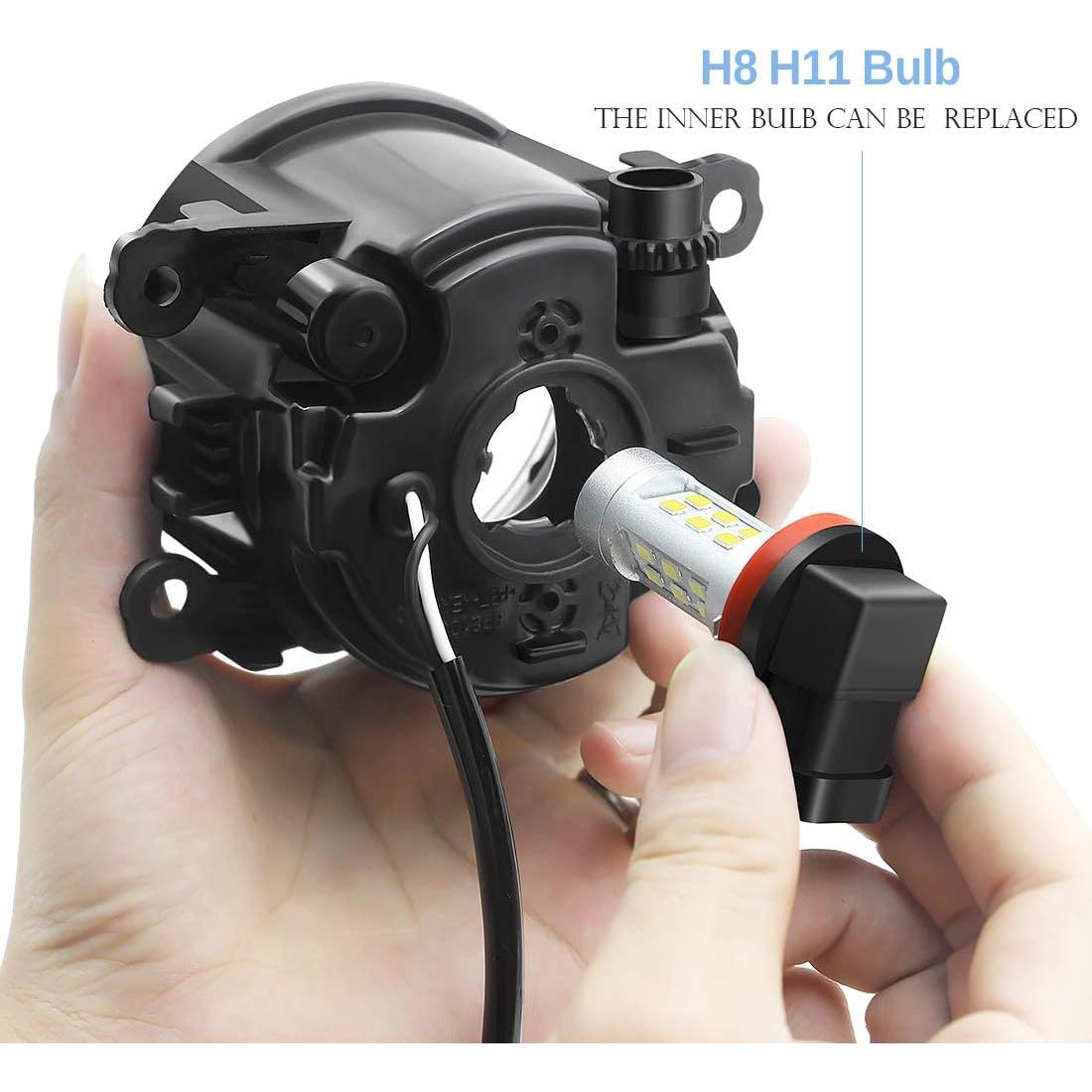 Luces de Niebla Cawanerl con Anillo Halo para Mitsubishi/Subaru