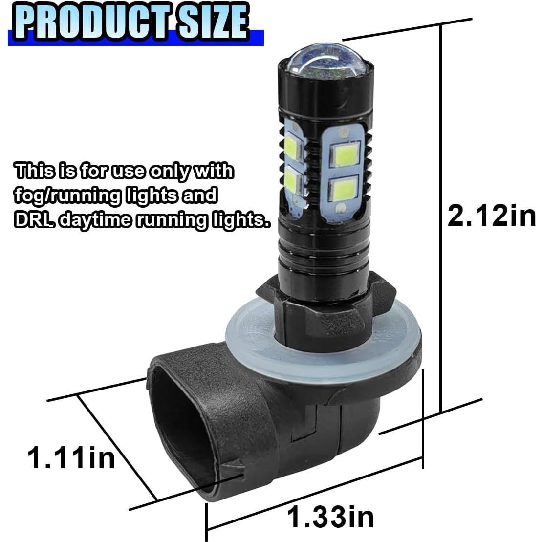 2 Bombillas de Luz de Niebla LED DUSCOKE 50W 6000K Azul Hielo