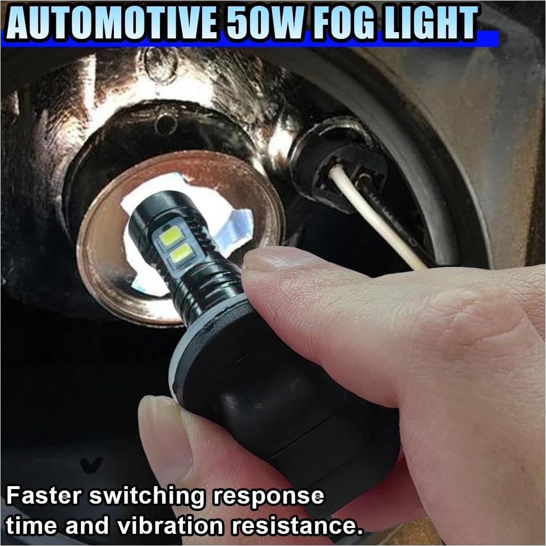 2 Bombillas de Luz de Niebla LED DUSCOKE 50W 6000K Azul Hielo