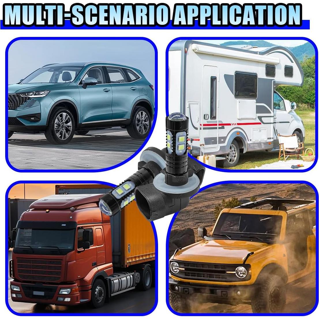 2 Bombillas de Luz de Niebla LED DUSCOKE 50W 6000K Azul Hielo