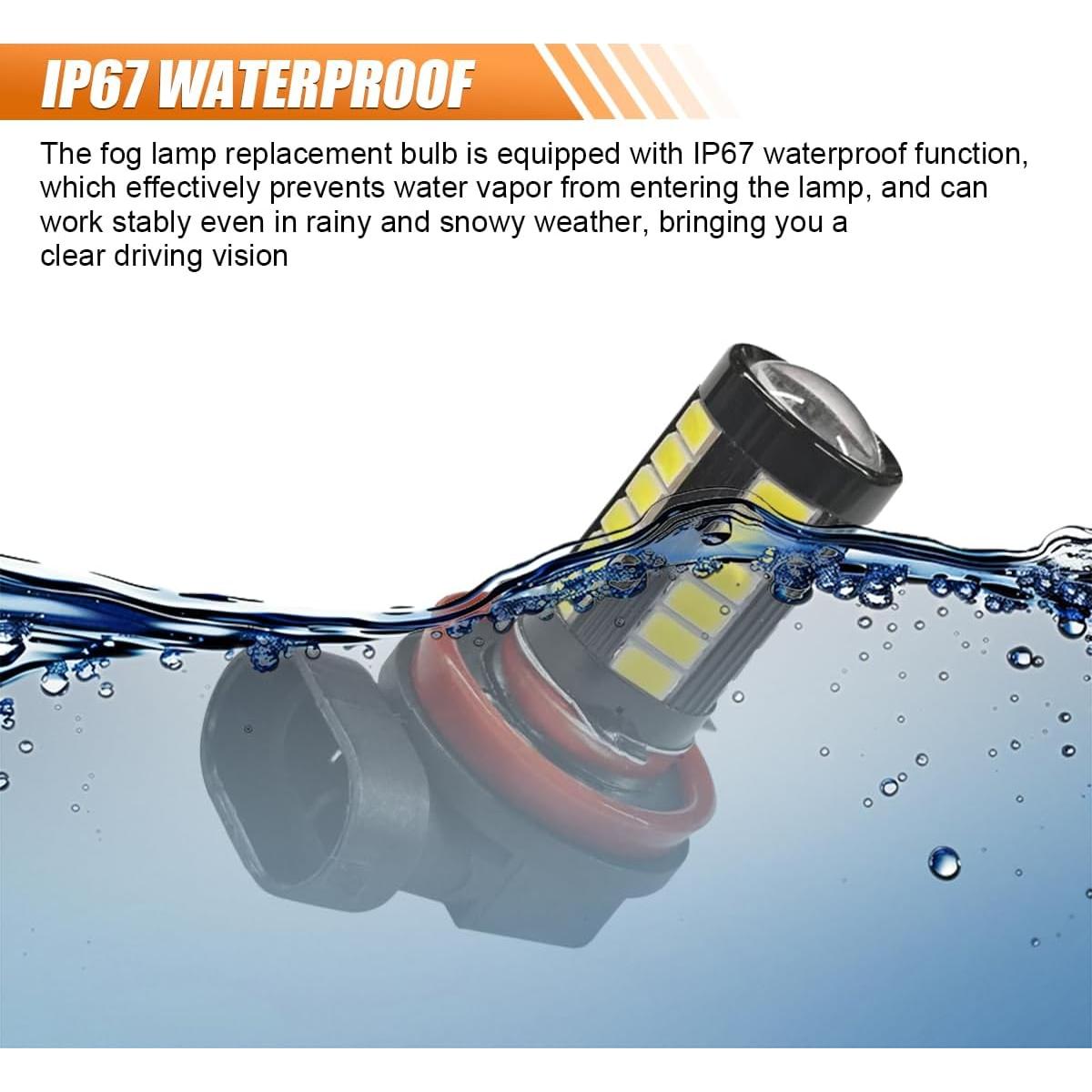 Bombillas LED de Niebla ZIMISI H11 1500 Lúmenes 6500K 2 Pcs