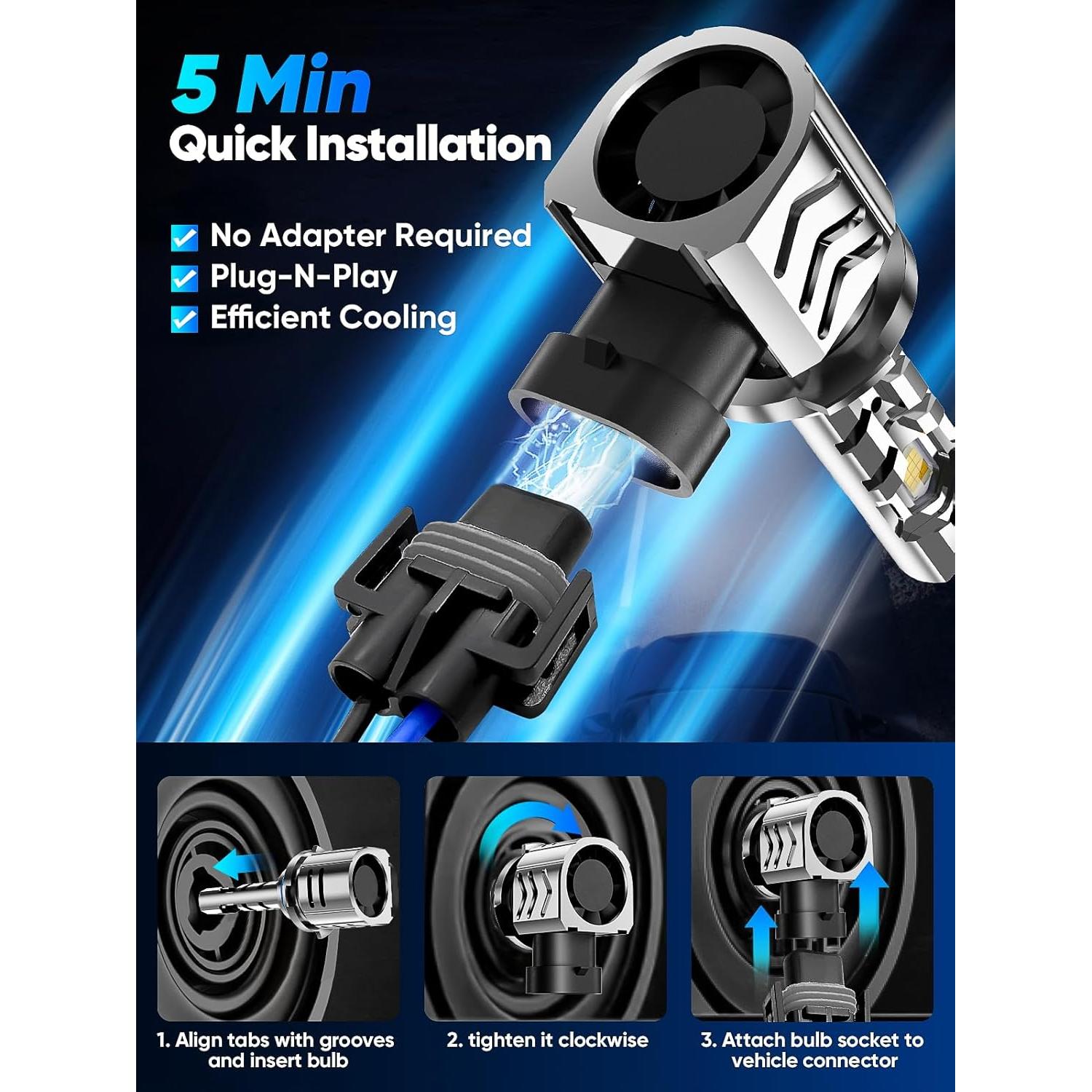 Bombillas 9006 Rimthin 35,000LM 6000K Blanco Frío - 2 Unidades