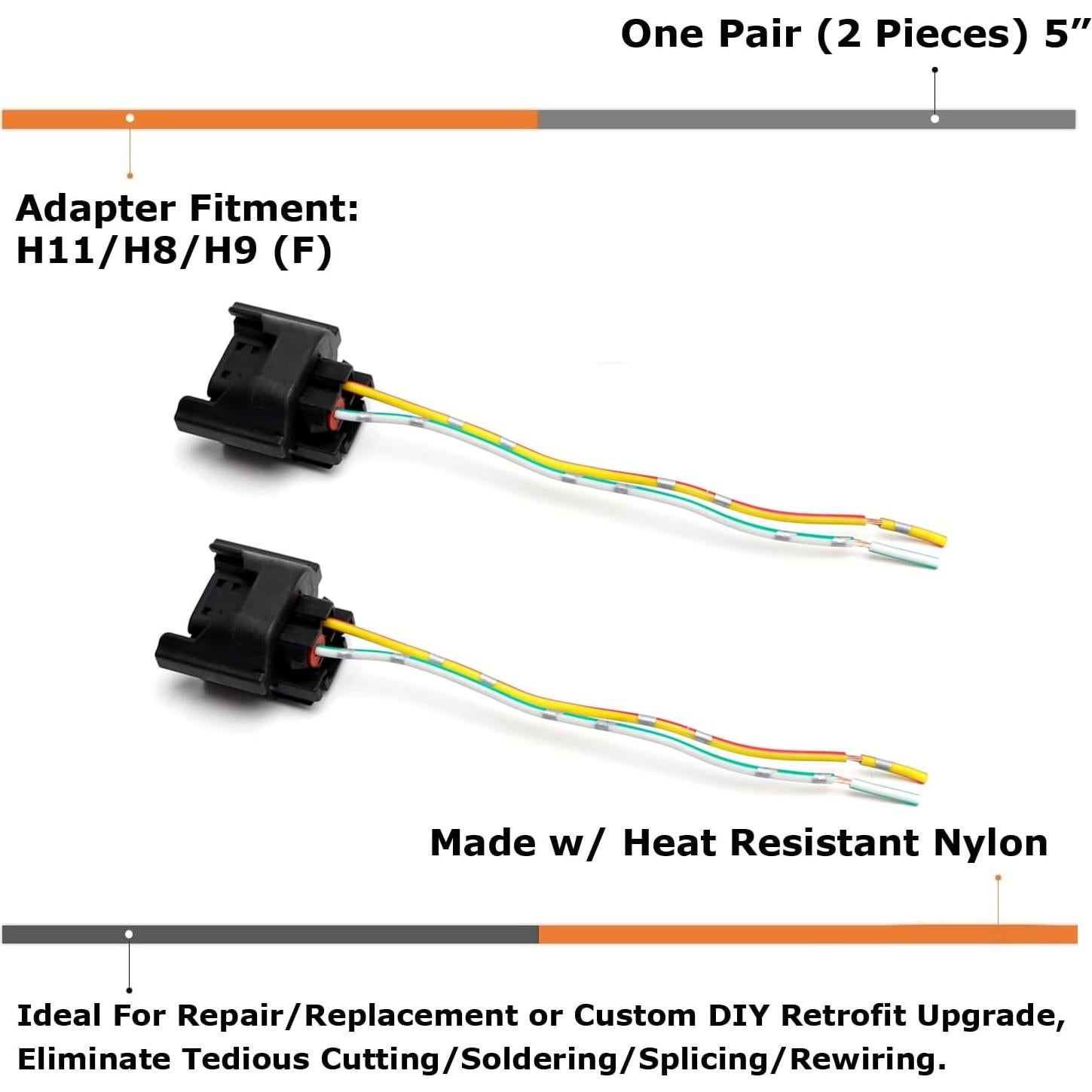Conector de luz antiniebla hembra H11 H8 iJDMTOY 2 pines