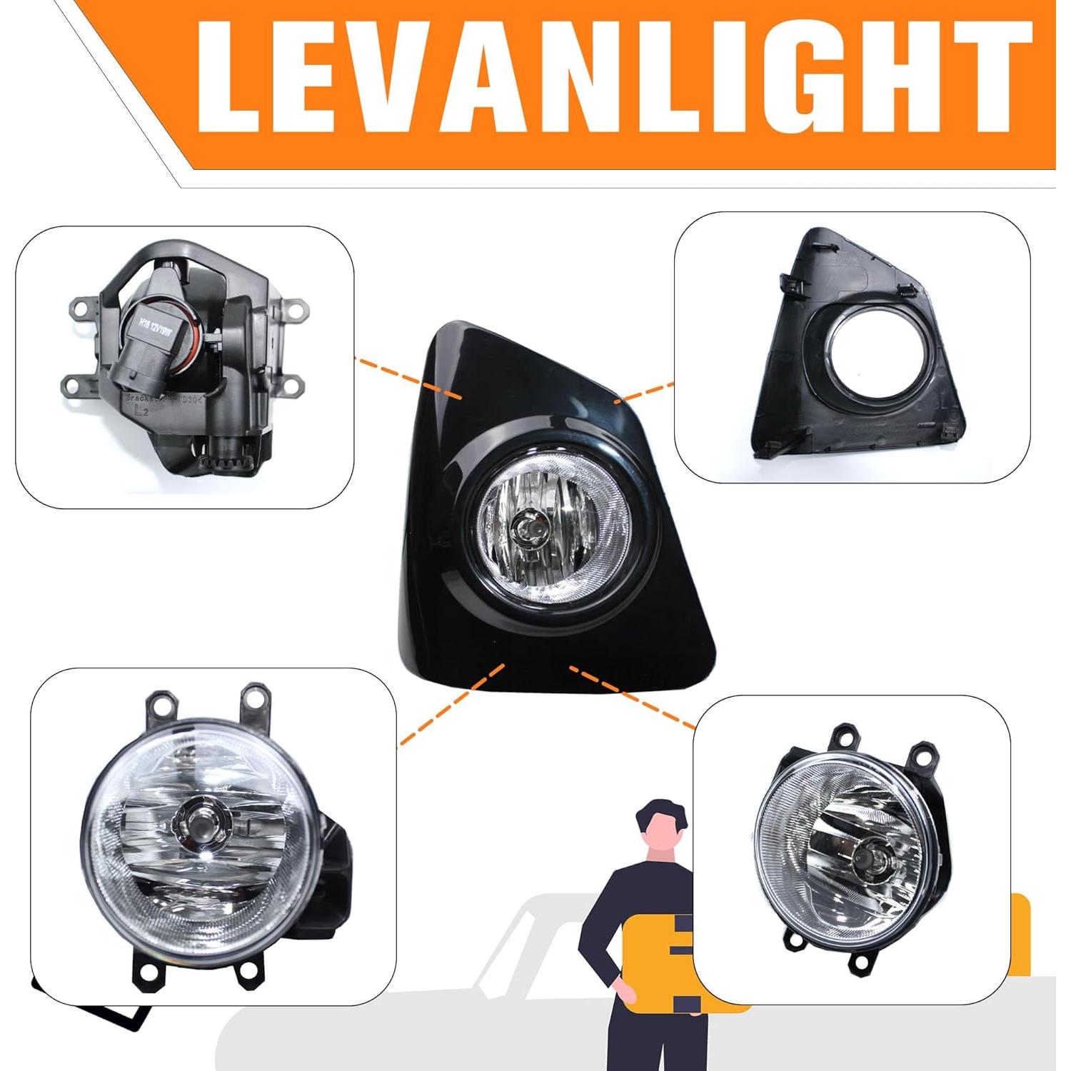 Luces Antiniebla LEVANLIGHT para Toyota Corolla 2014-2016