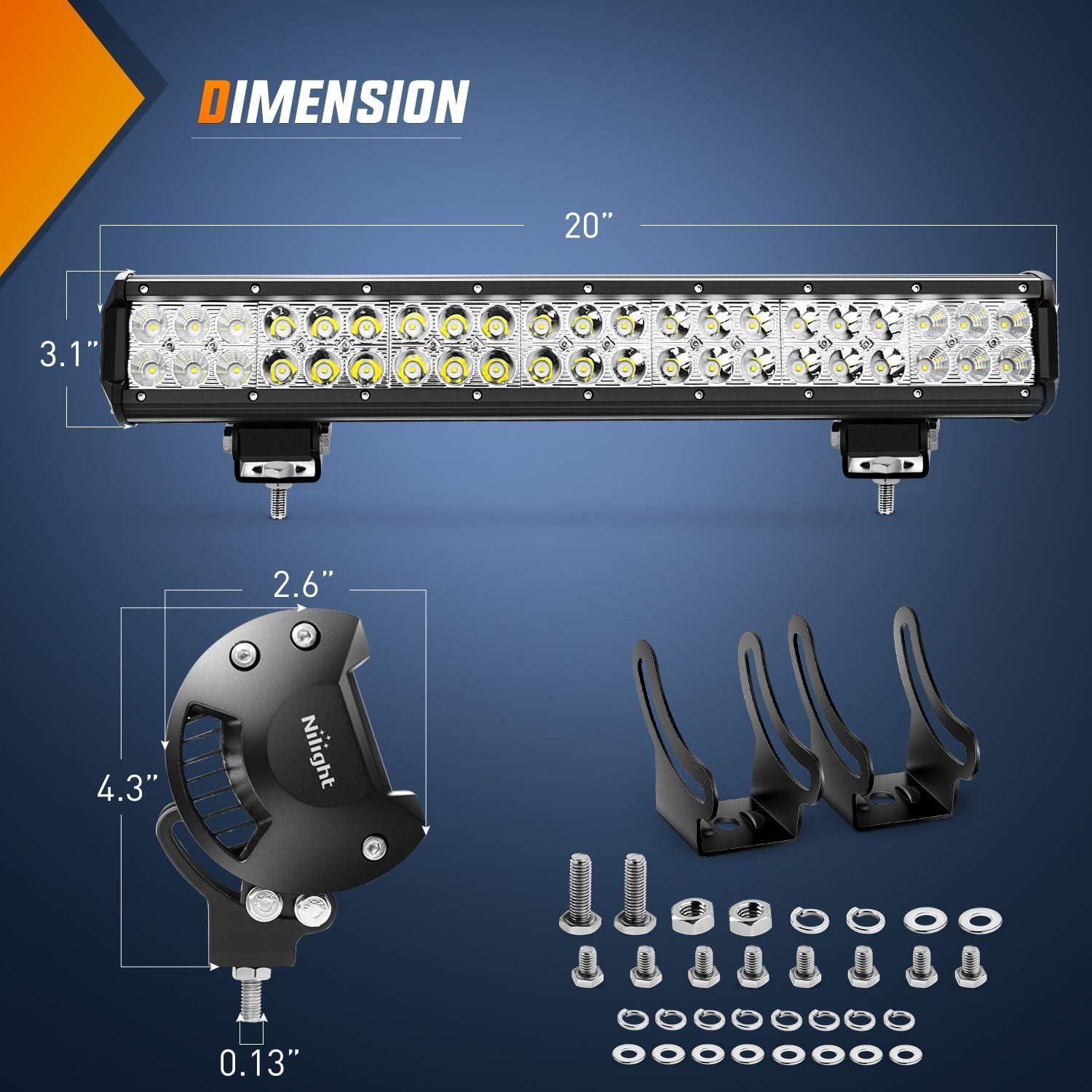 Luz LED de Inundación y Spot Nilight 126W 50.8cm IP67