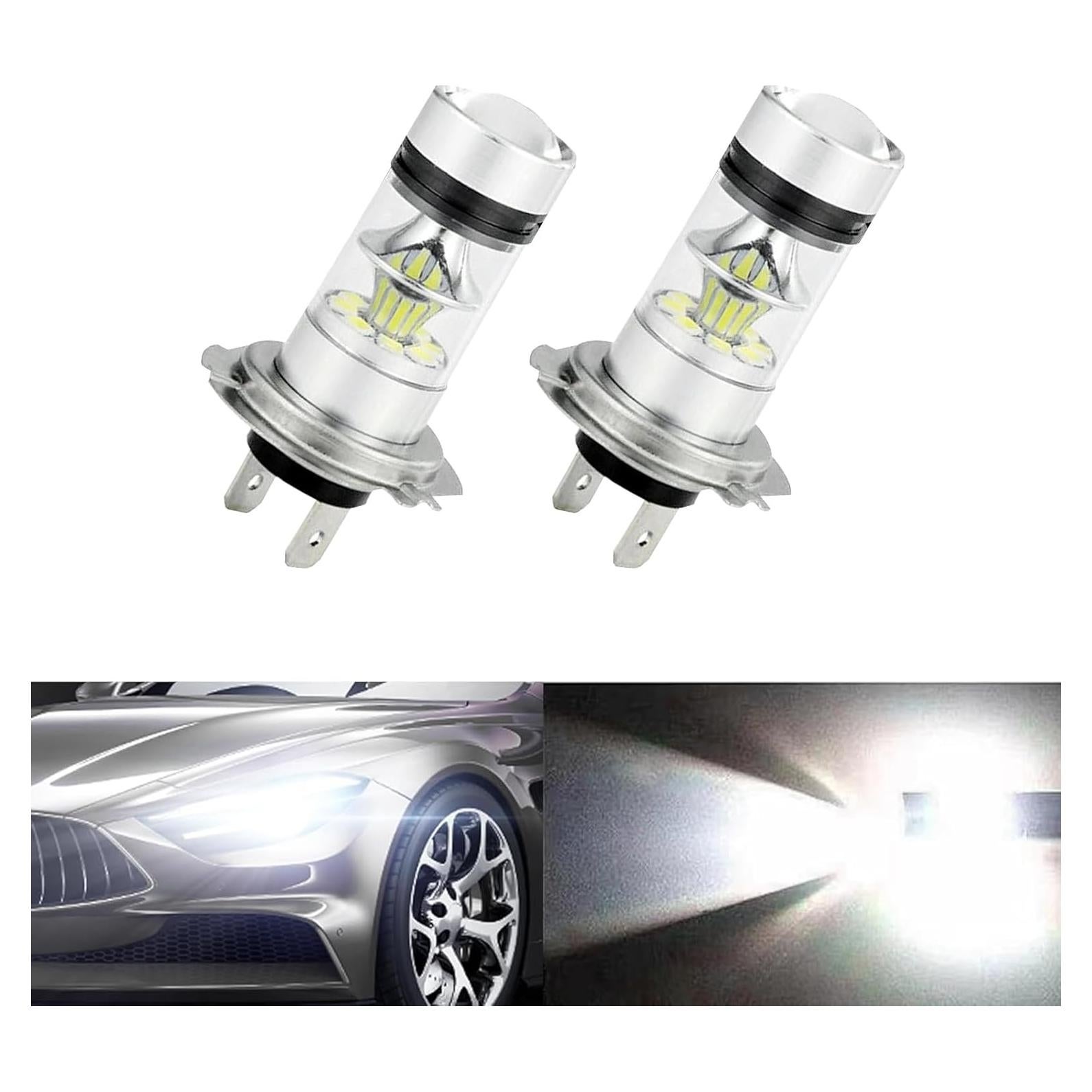 2 Bombillas LED H7 Flygun 12V 100W Luz Niebla Blanca 6500K