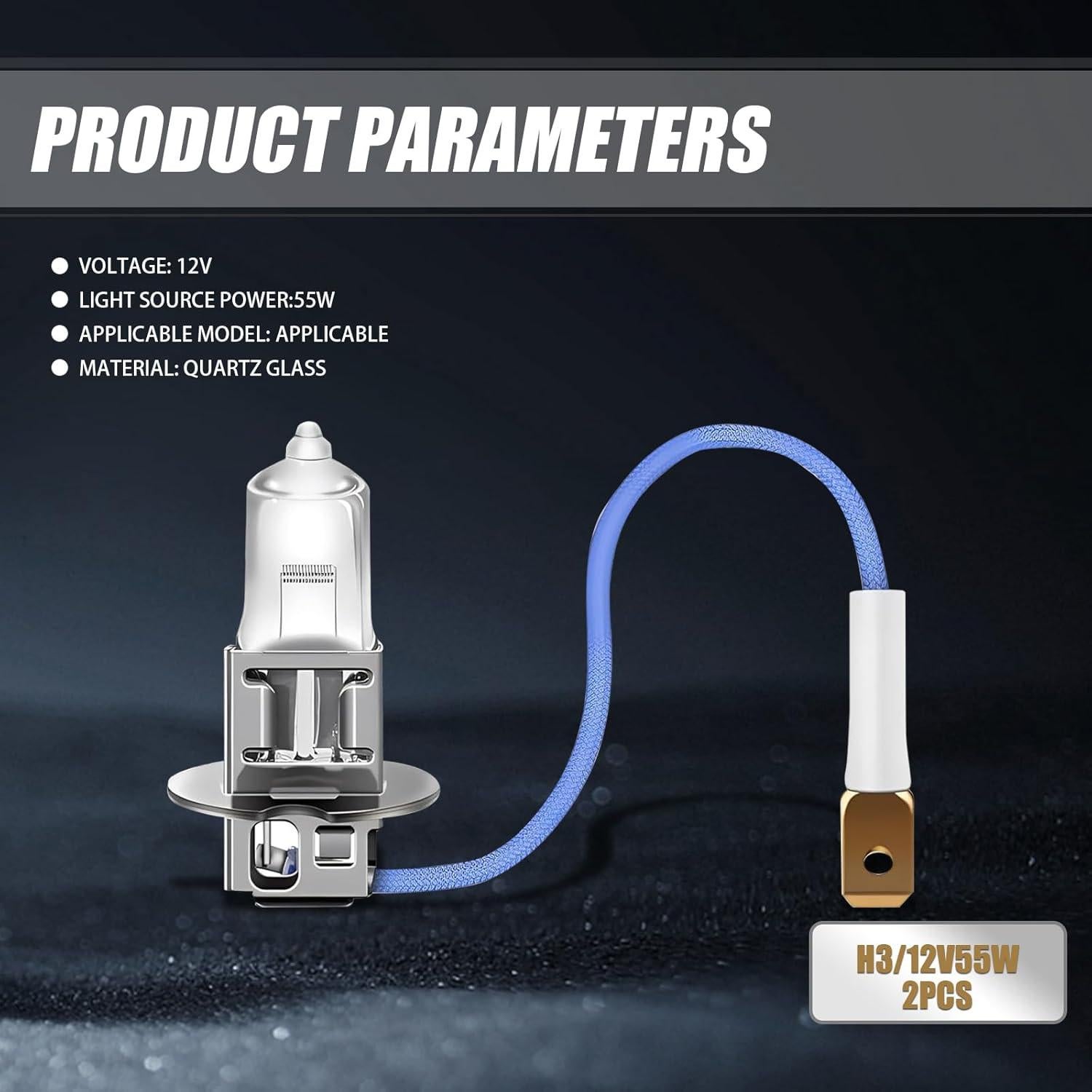 Pack 2 Bombillas Halógenas H3 Gseigvee 12V 55W Blanco