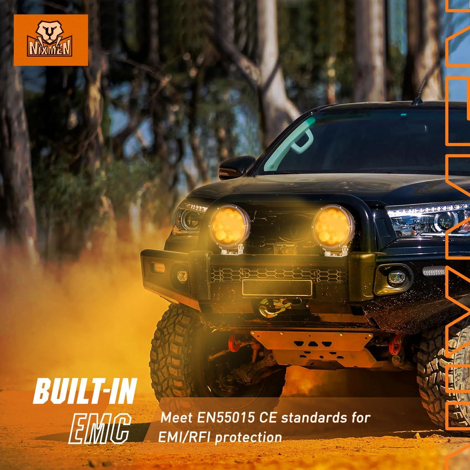 Luz LED de Conducción Nilight 50W Ámbar 5.7" IP68 Offroad