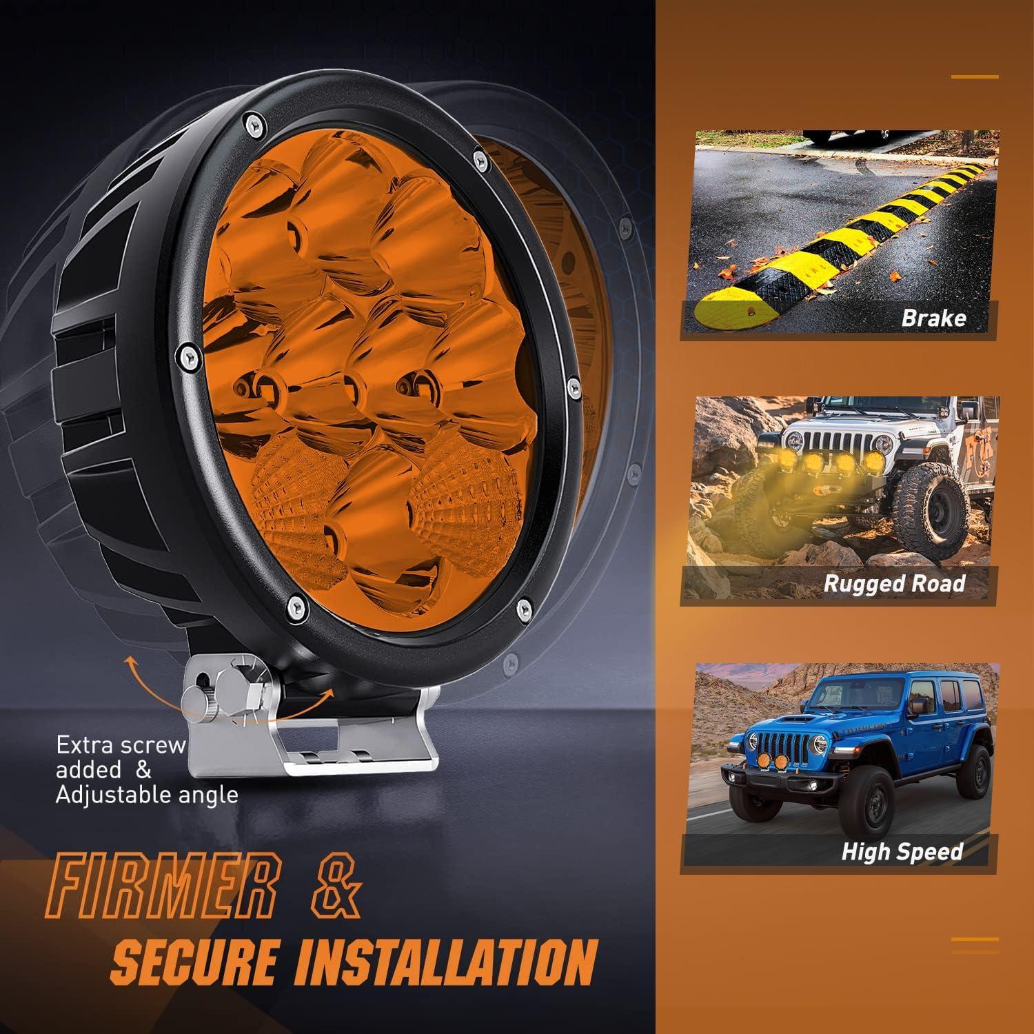 Luz LED de Conducción Nilight 50W Ámbar 5.7" IP68 Offroad