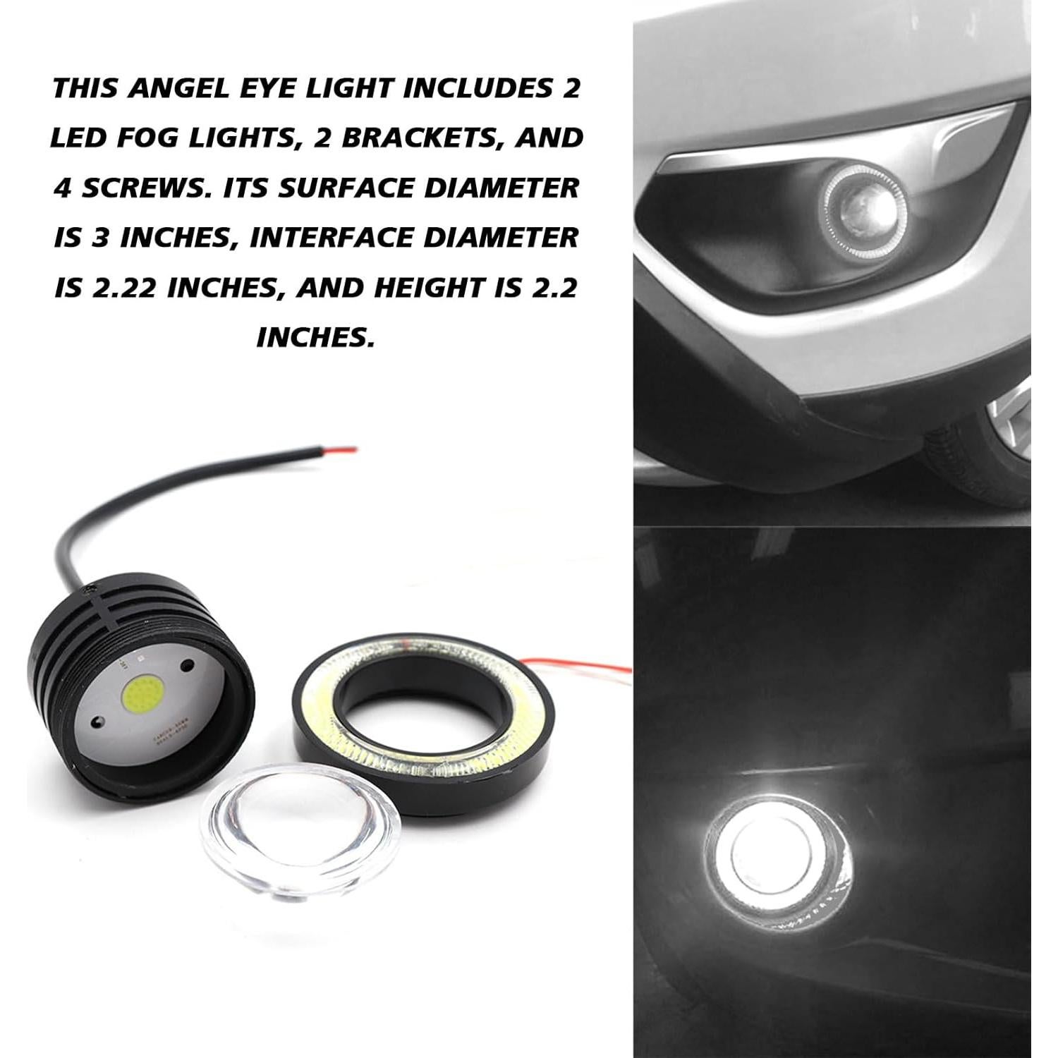 Luces de Niebla LED Hirificing Angel Eye 10W 12V 2 Piezas