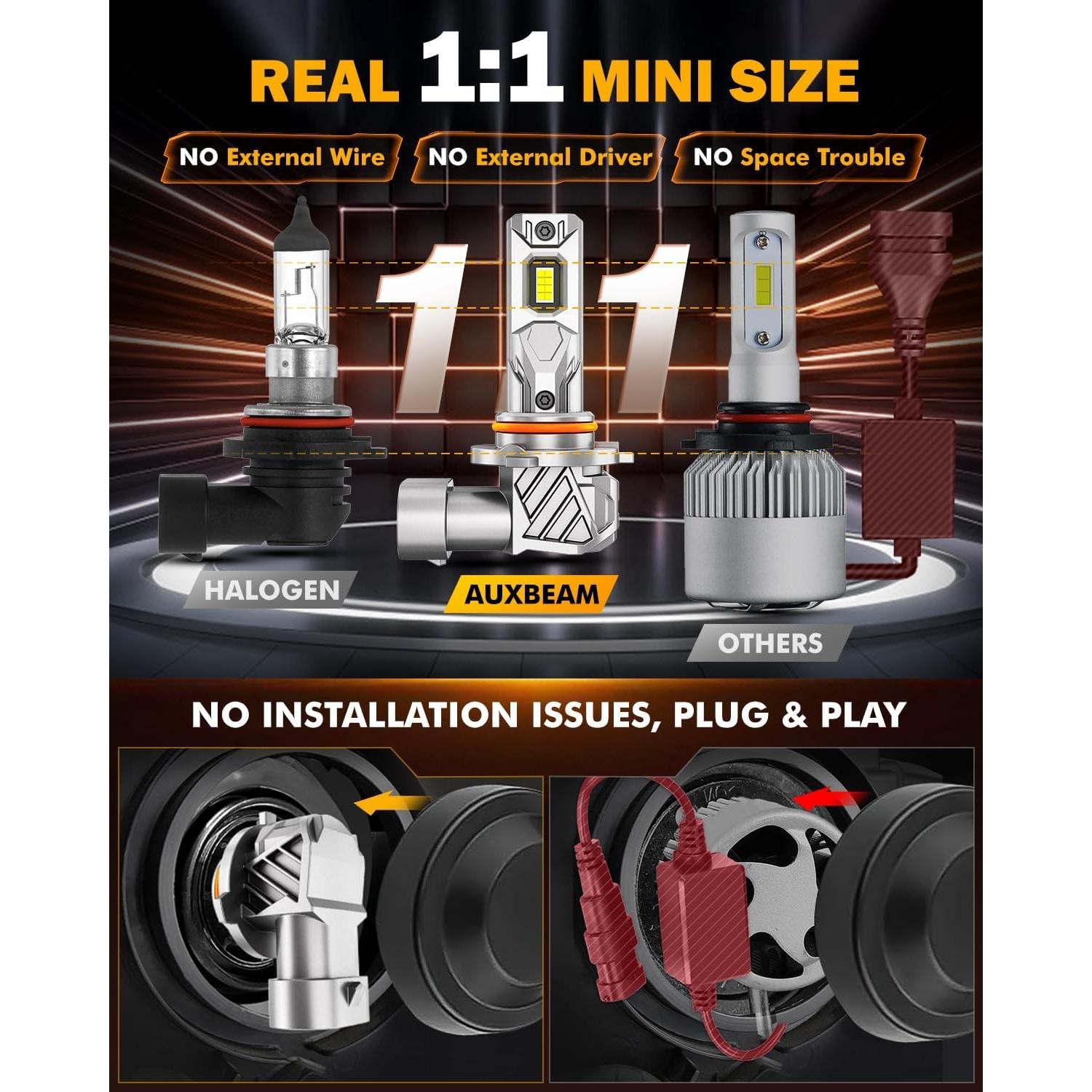 Luces de Niebla Auxbeam 9005 9006 6500K Sin Ventilador