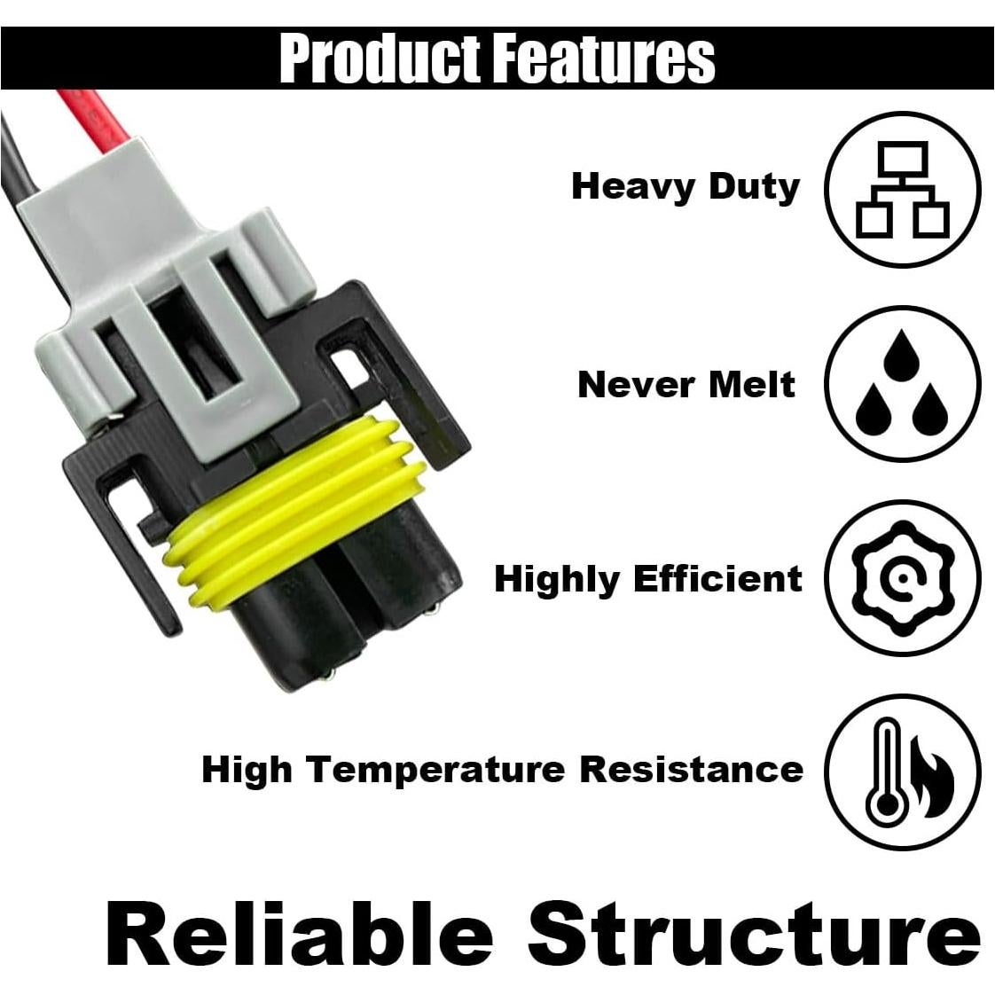 Conector de Arnés de Luz Antiniebla GLSOWEE H8/H9/H11 2PCS