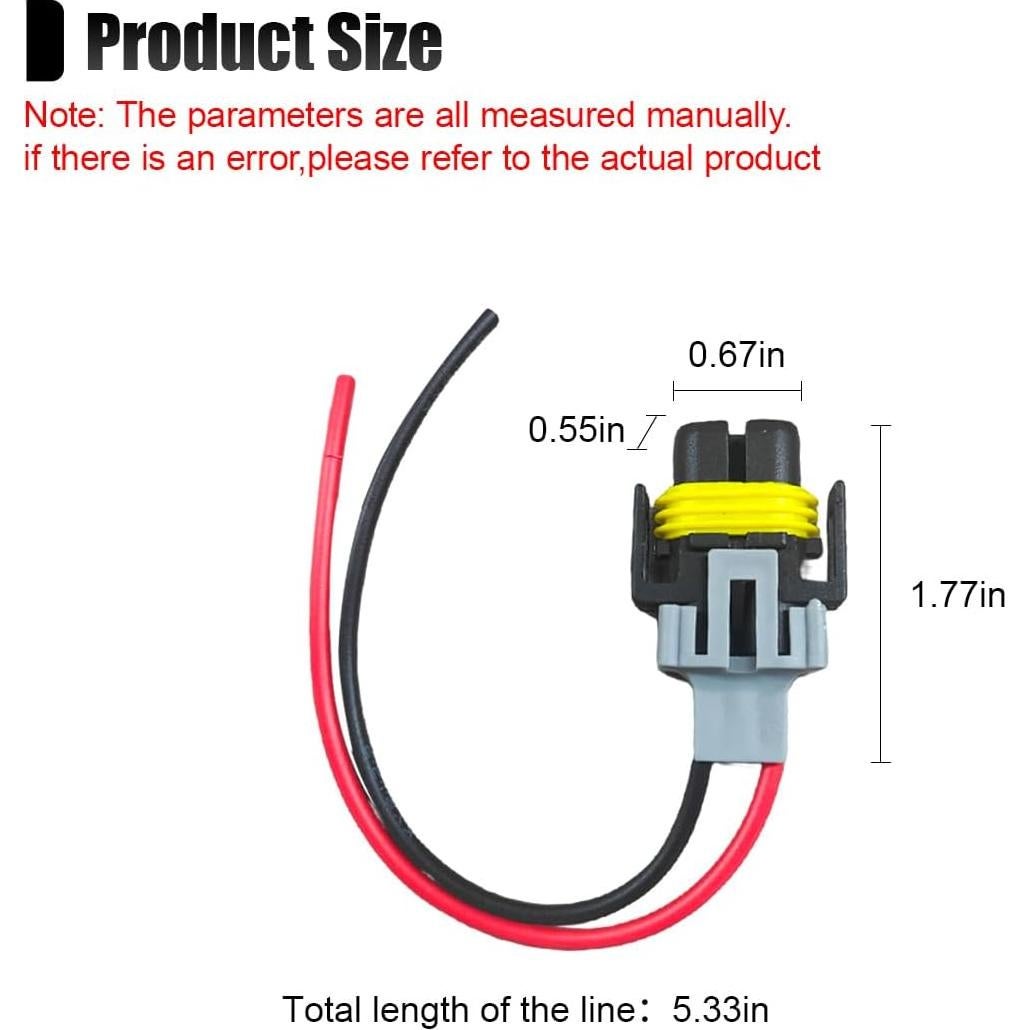 Conector de luz de niebla Tuxihapp H8 H9 H11 2PCS