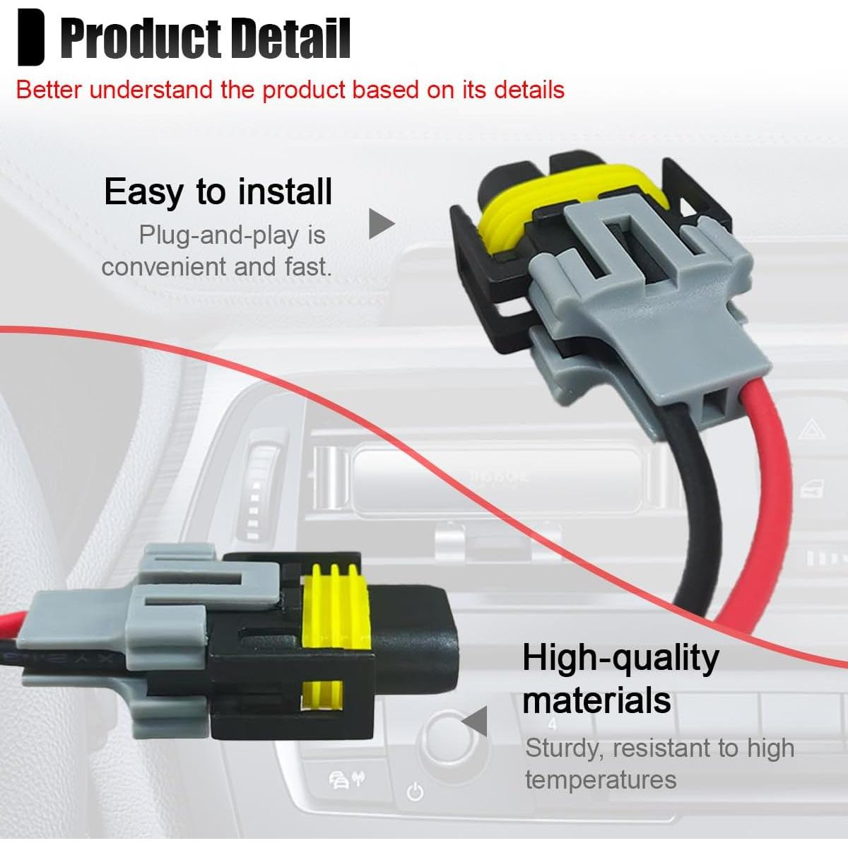 Conector de luz de niebla Tuxihapp H8 H9 H11 2PCS