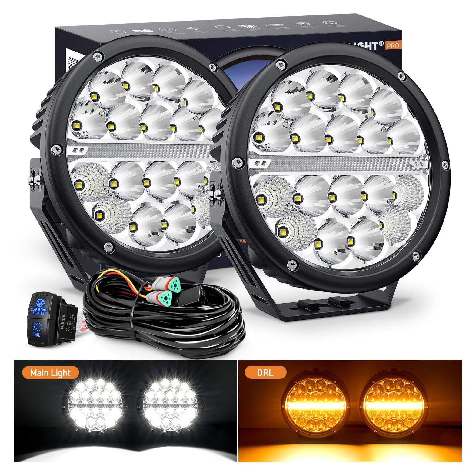 Luces LED Offroad Nilight 7 Pulgadas 90W DRL Ámbar 2PCS