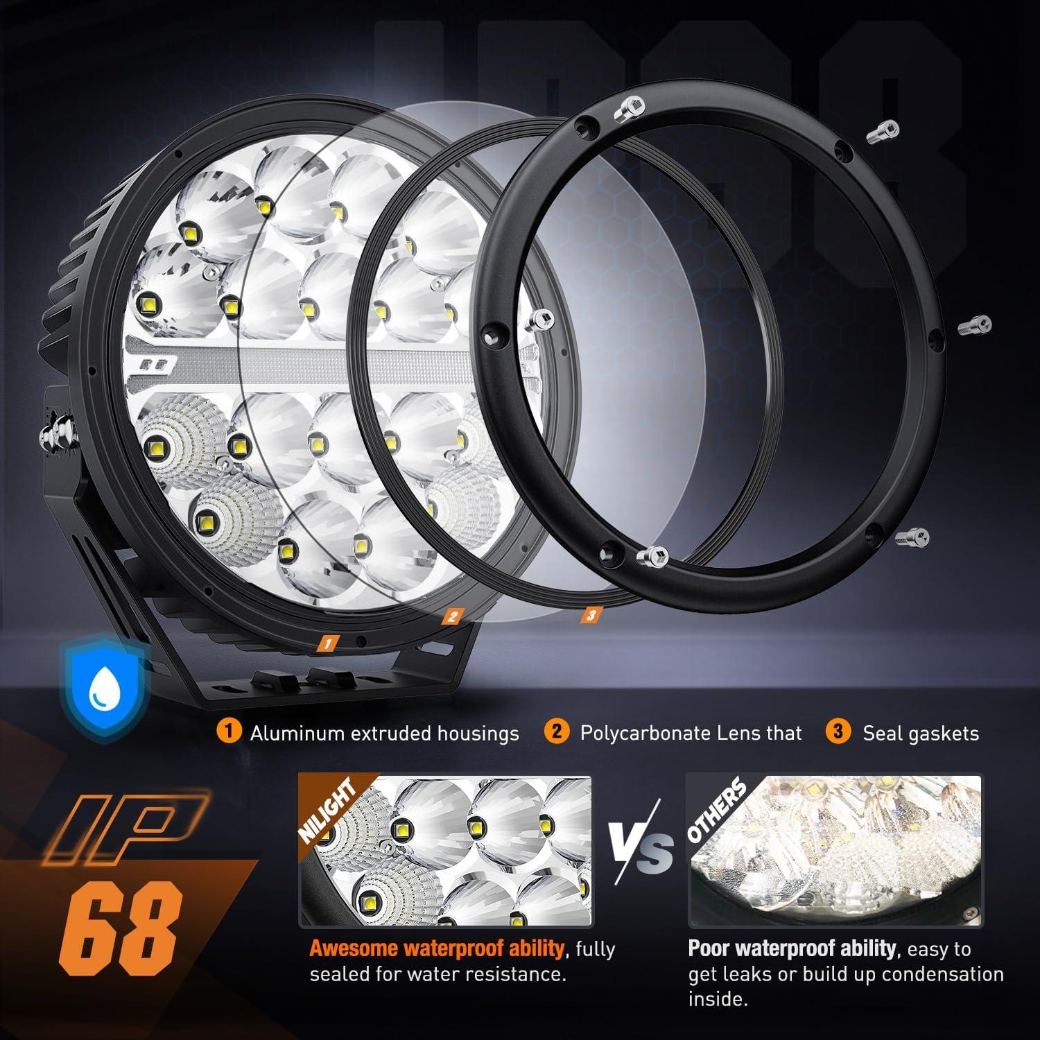 Luces LED Offroad Nilight 7 Pulgadas 90W DRL Ámbar 2PCS