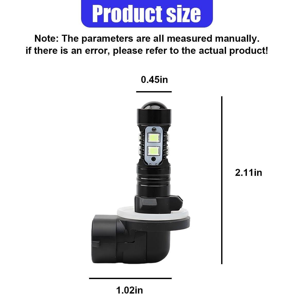 Bombillas de Niebla LED YoRise 881 Azul Hielo 50W 750LM