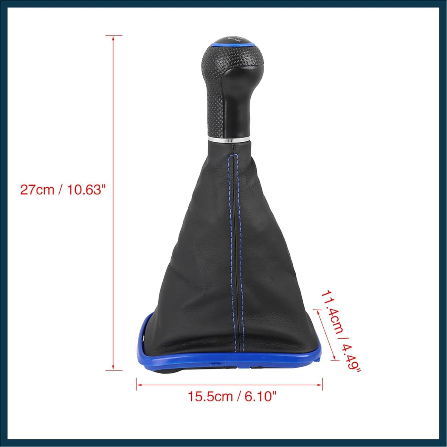 Perilla de Cambio 5 Velocidades TUCKBOLD Azul Cuero PVC 12mm