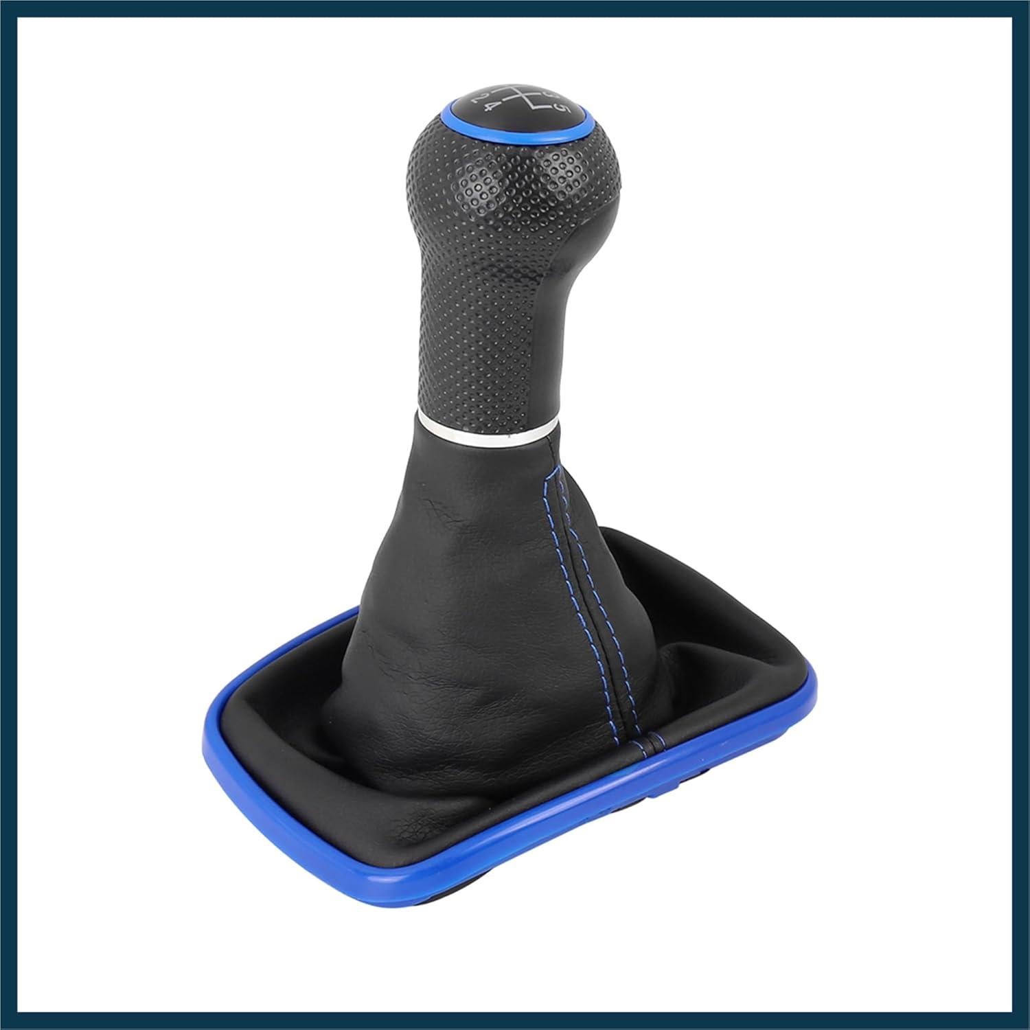 Perilla de Cambio 5 Velocidades TUCKBOLD Azul Cuero PVC 12mm