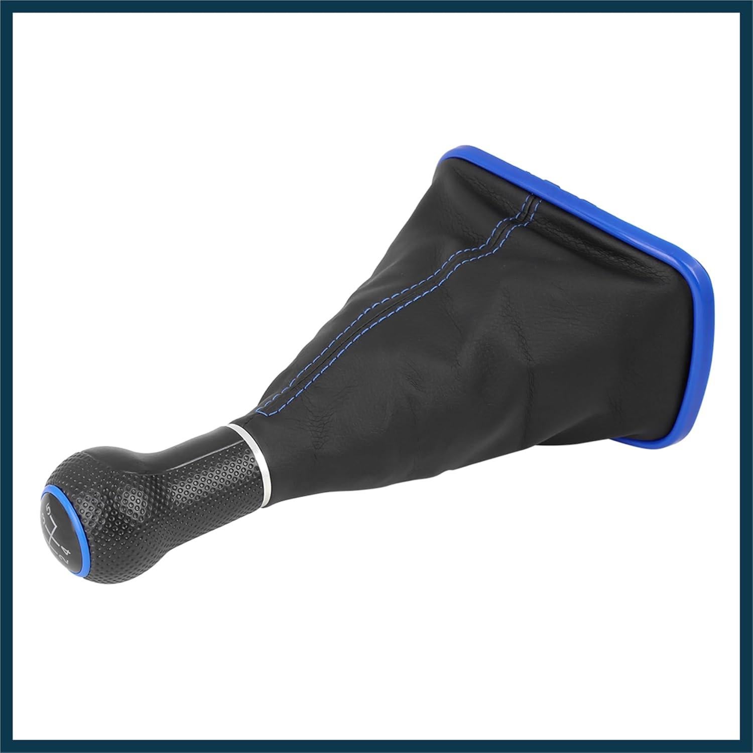 Perilla de Cambio 5 Velocidades TUCKBOLD Azul Cuero PVC 12mm