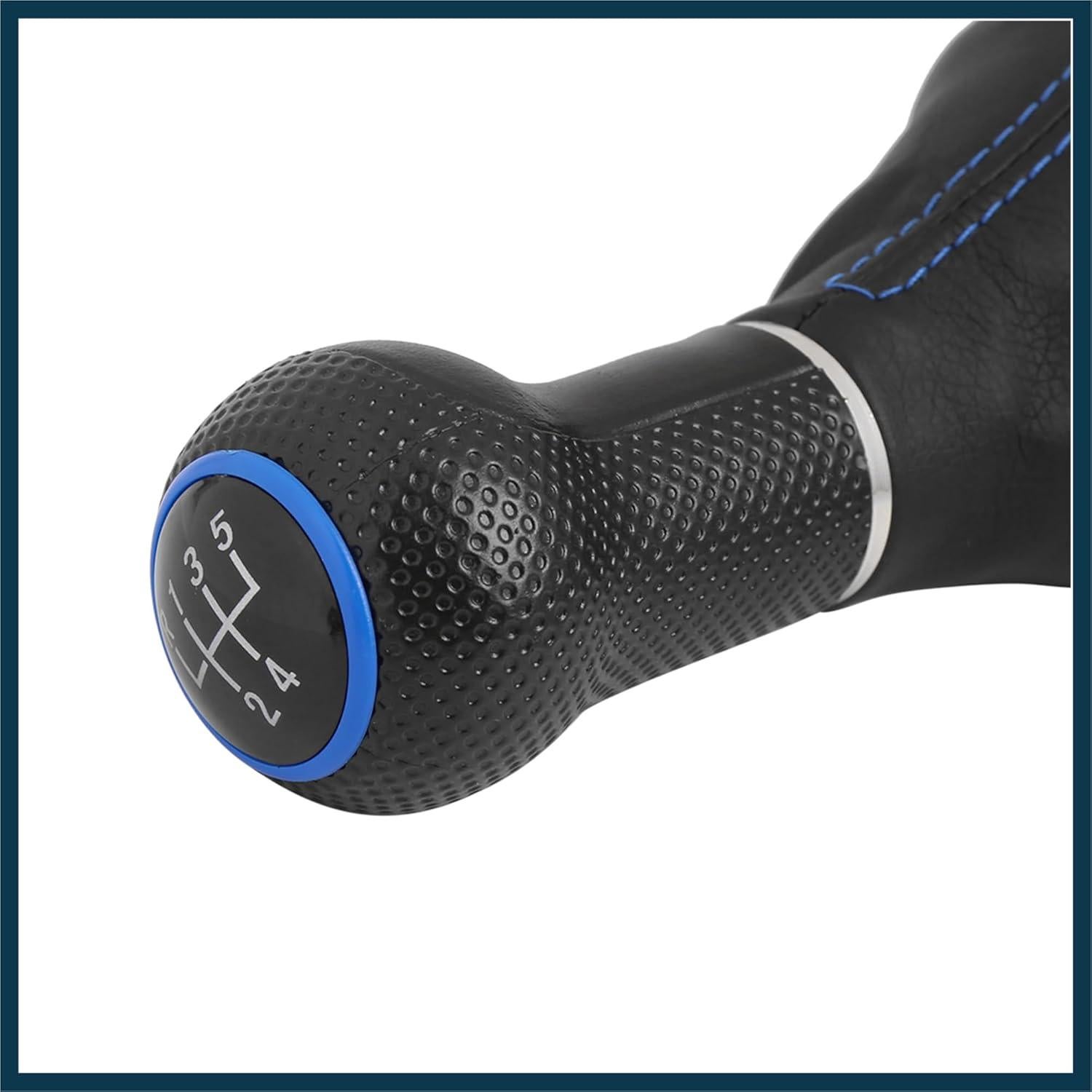 Perilla de Cambio 5 Velocidades TUCKBOLD Azul Cuero PVC 12mm