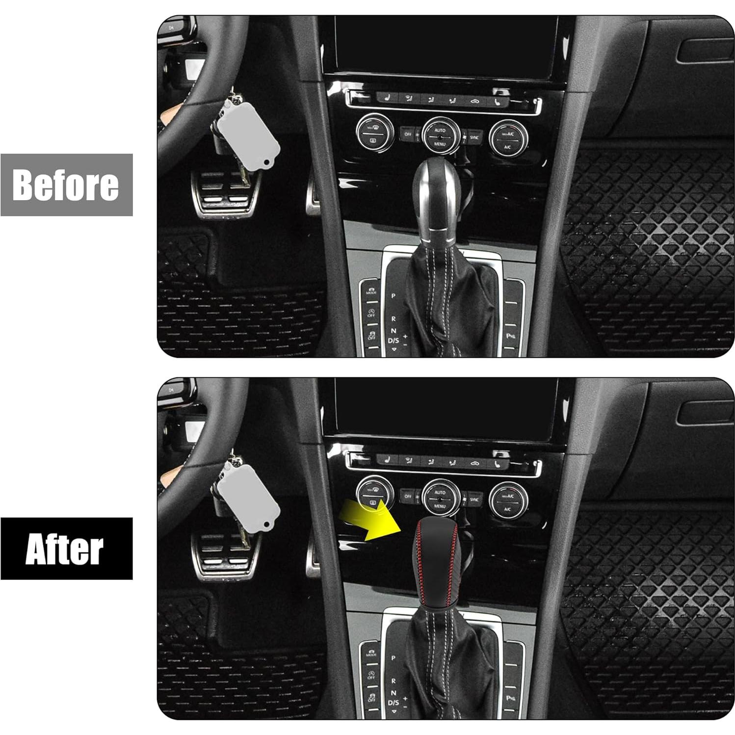 Cubierta de Palanca de Cambios X AUTOHAUX Cuero Sintético Rojo