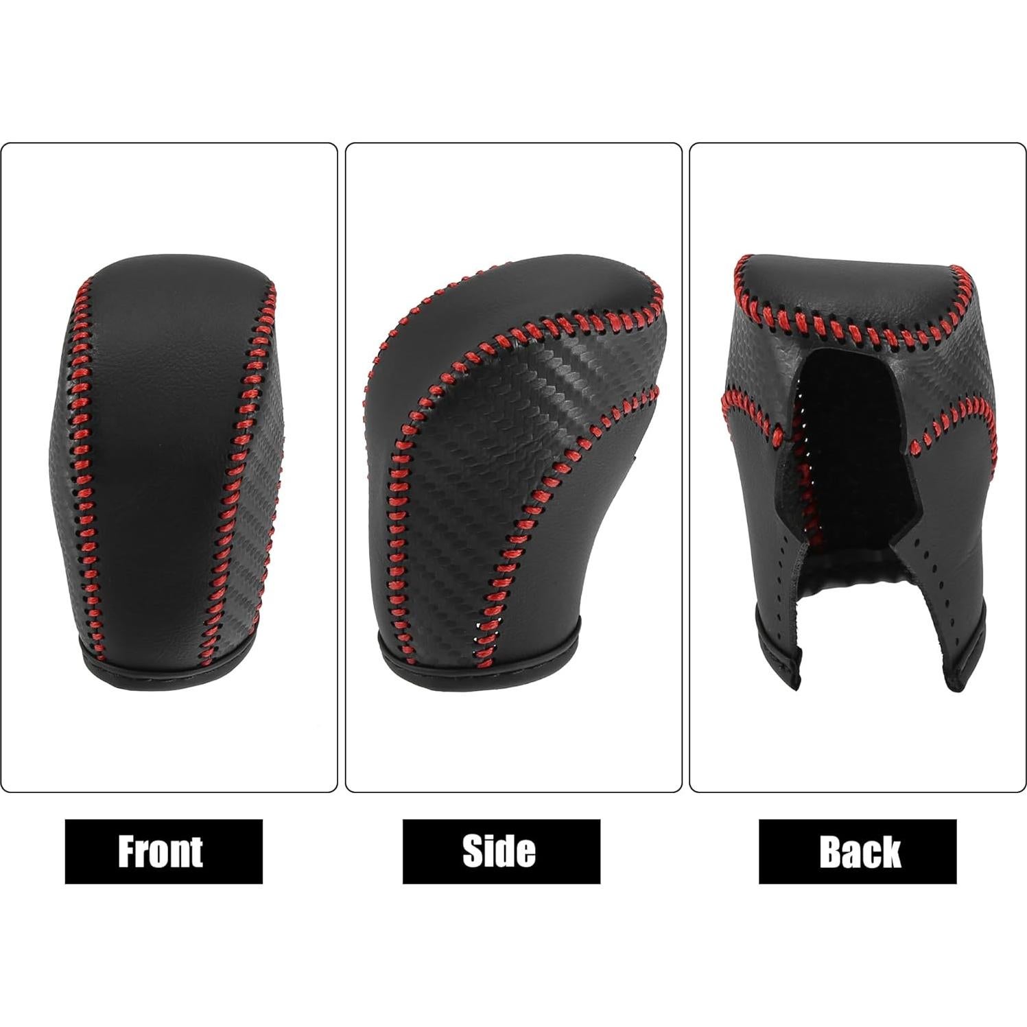 Cubierta de Palanca de Cambios X AUTOHAUX Cuero Sintético Rojo