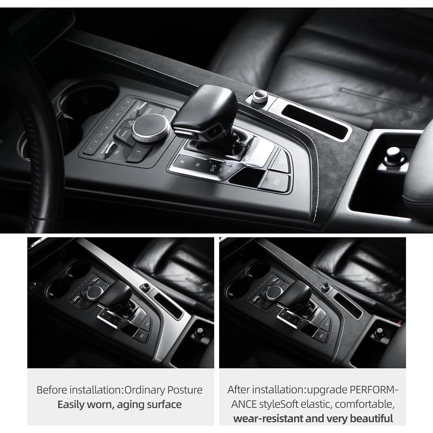 Sticker Decorativo Panel Cambio Marchas Audi A4 S4 B9 2017-2024 Alcántara