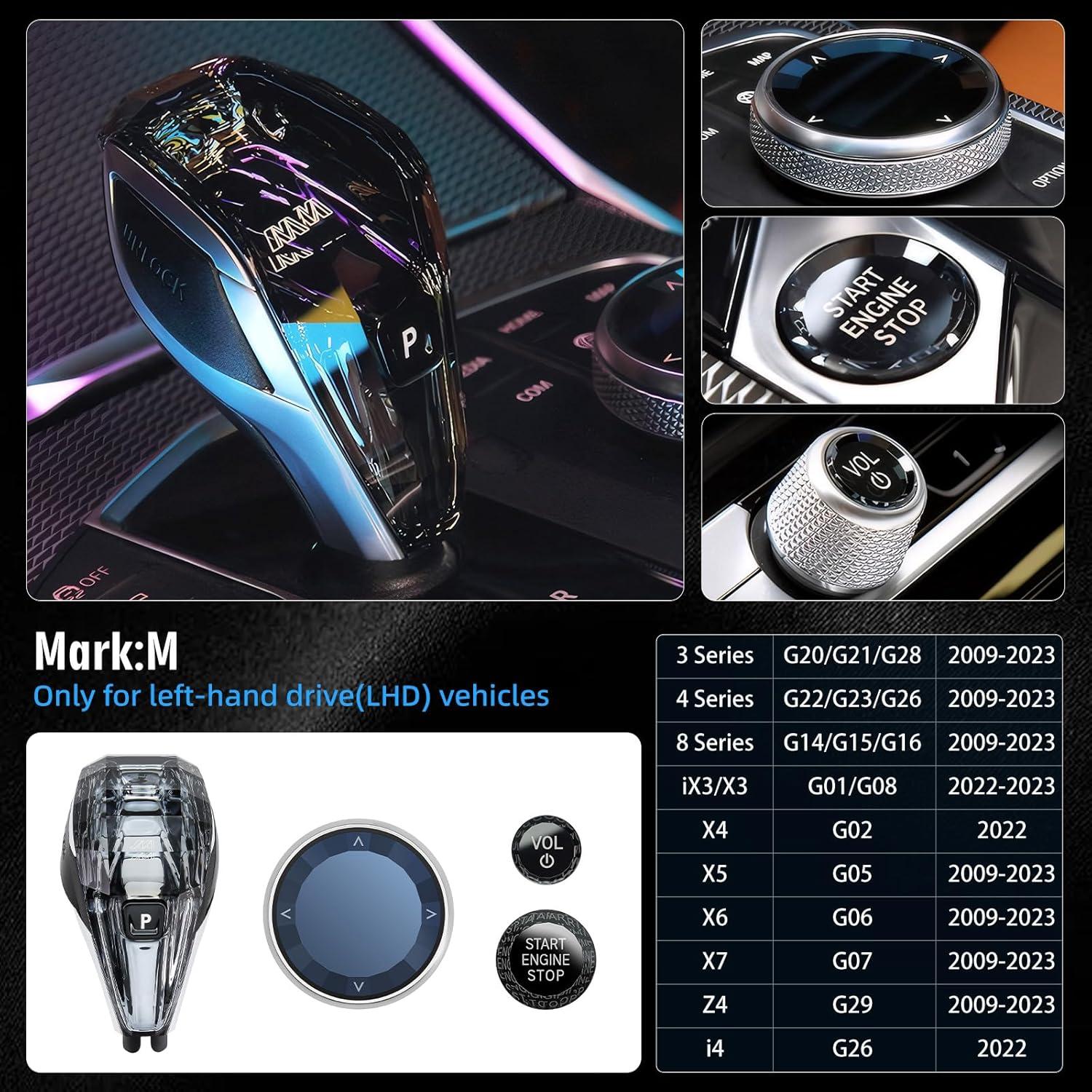 Mango de Cambio de Cristal MH para BMW LHD 4 Piezas LED Naranja