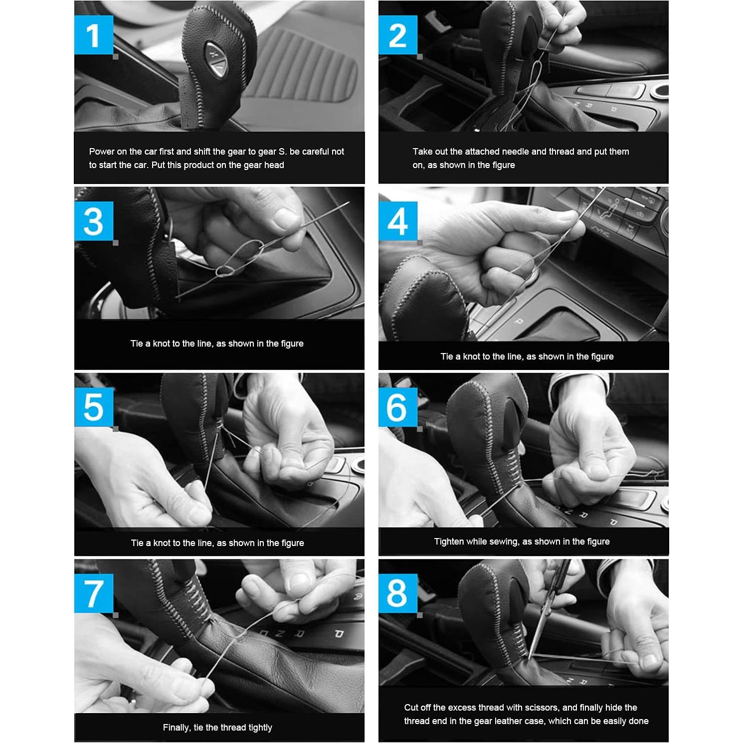 Cubierta de Palanca de Cambios de Cuero VEEVIIY para Ford