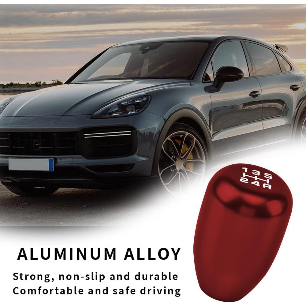 Perilla de Cambio Manual Kutyun 5 Velocidades Rojo Aluminio