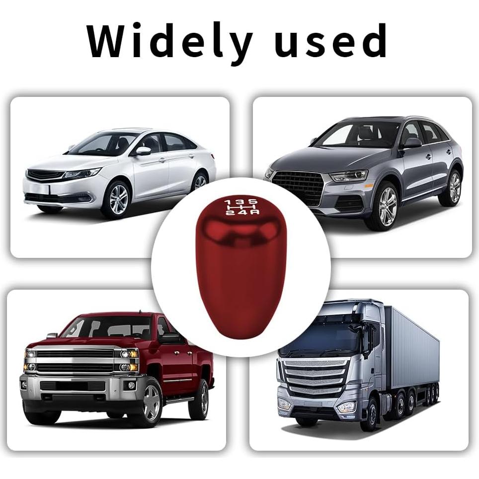 Perilla de Cambio Manual Kutyun 5 Velocidades Rojo Aluminio